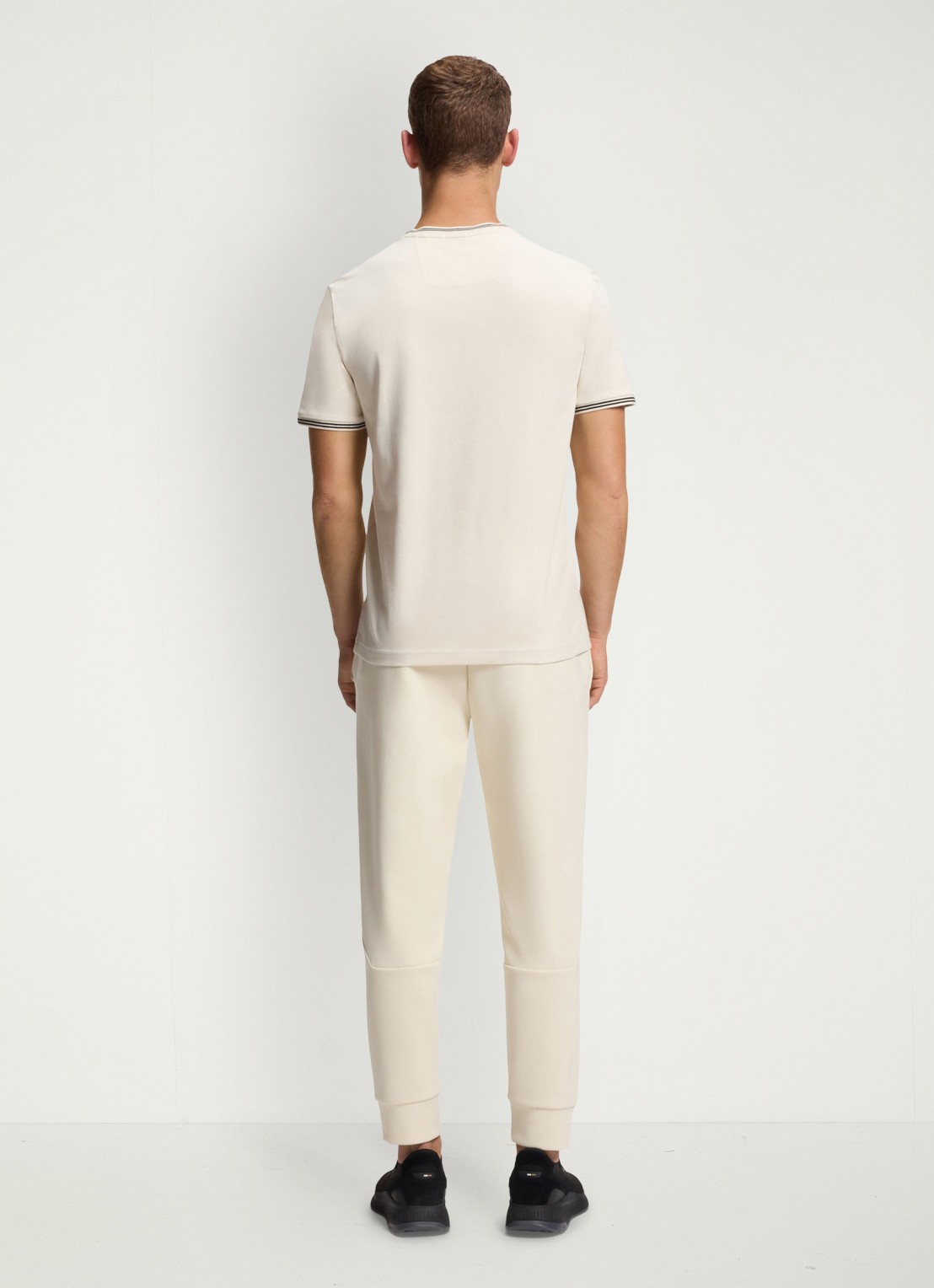 BOSS Taul T-shirt met logo en stretch - achterkant parelmoer