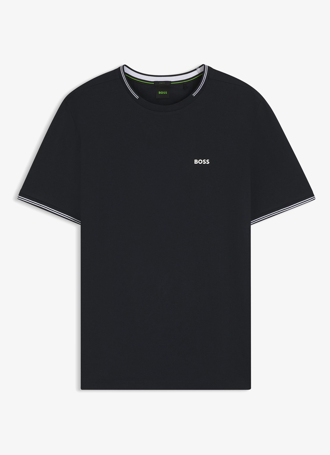 BOSS Taul T-shirt met logo en stretch - voorkant donkerblauw