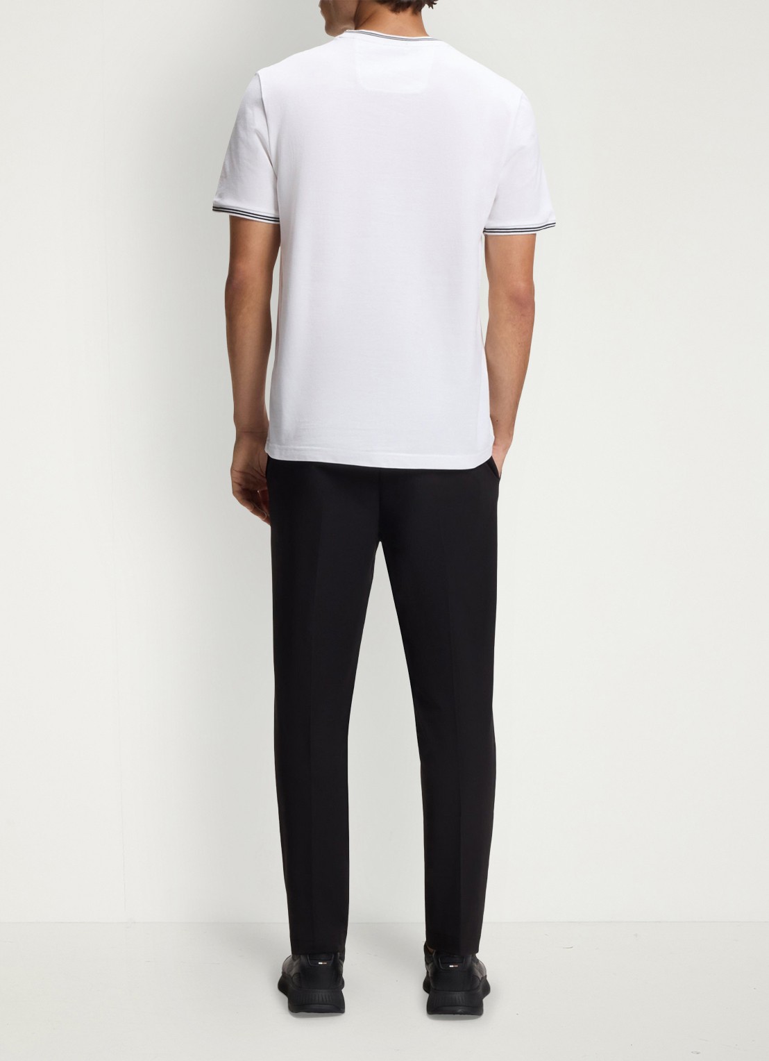 BOSS Taul T-shirt met logo en stretch - achterkant 4 wit