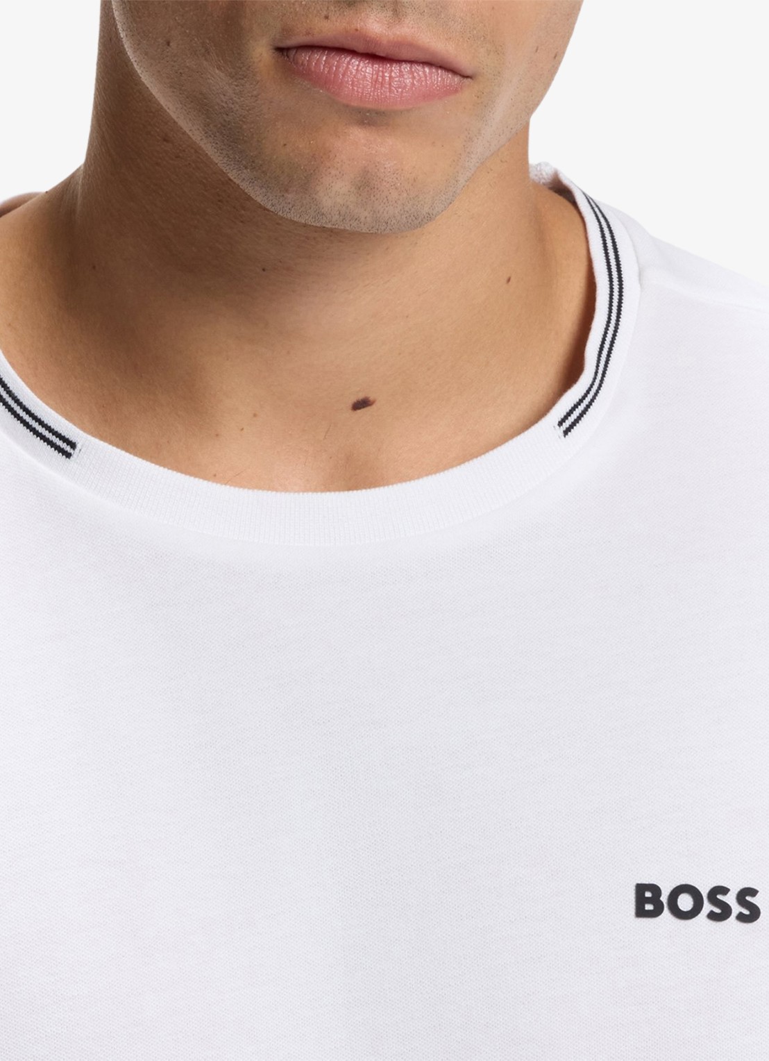 BOSS Taul T-shirt met logo en stretch - detail 7 wit