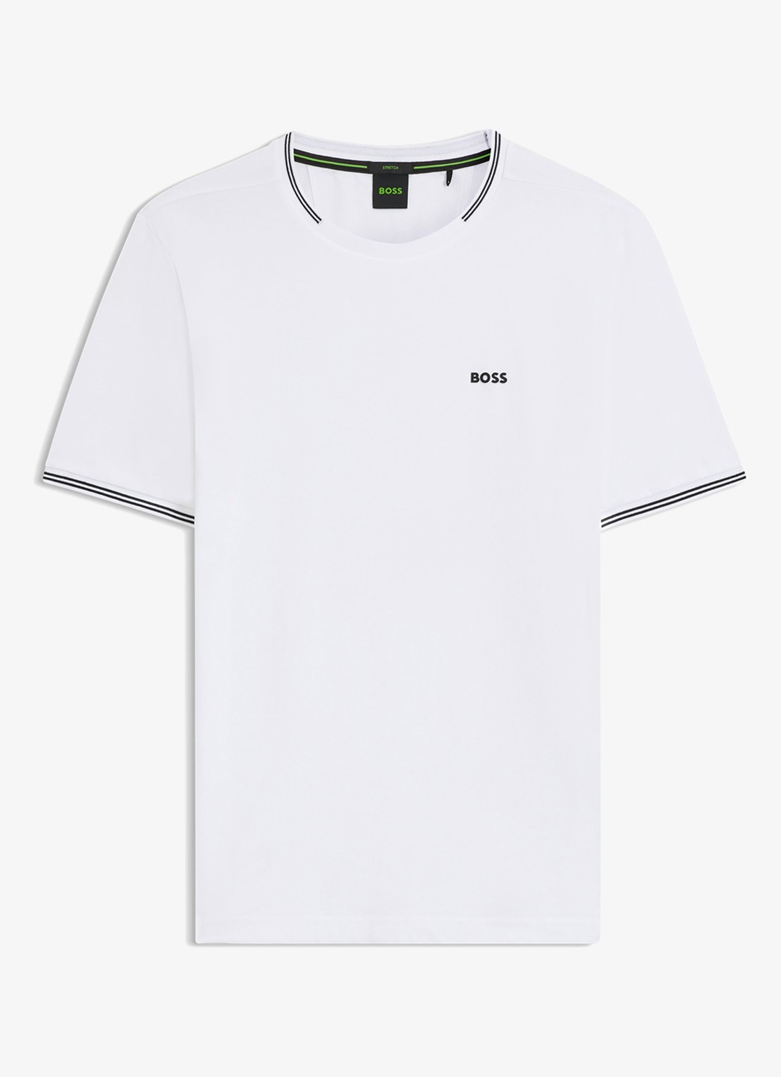 BOSS Taul T-shirt met logo en stretch - voorkant wit