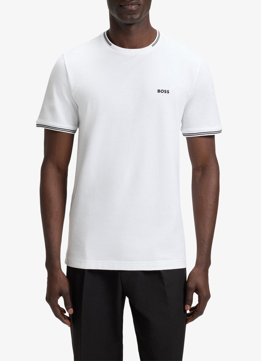 BOSS Taul T-shirt met logo en stretch - detail 8 wit