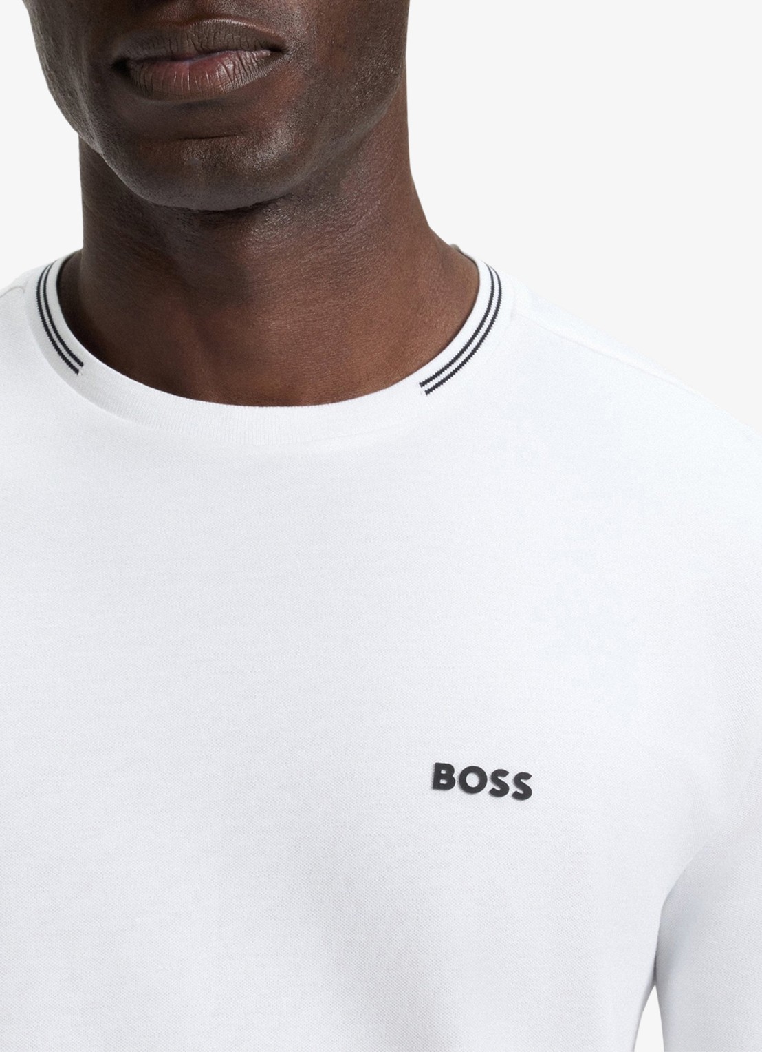 BOSS Taul T-shirt met logo en stretch - detail 9 wit