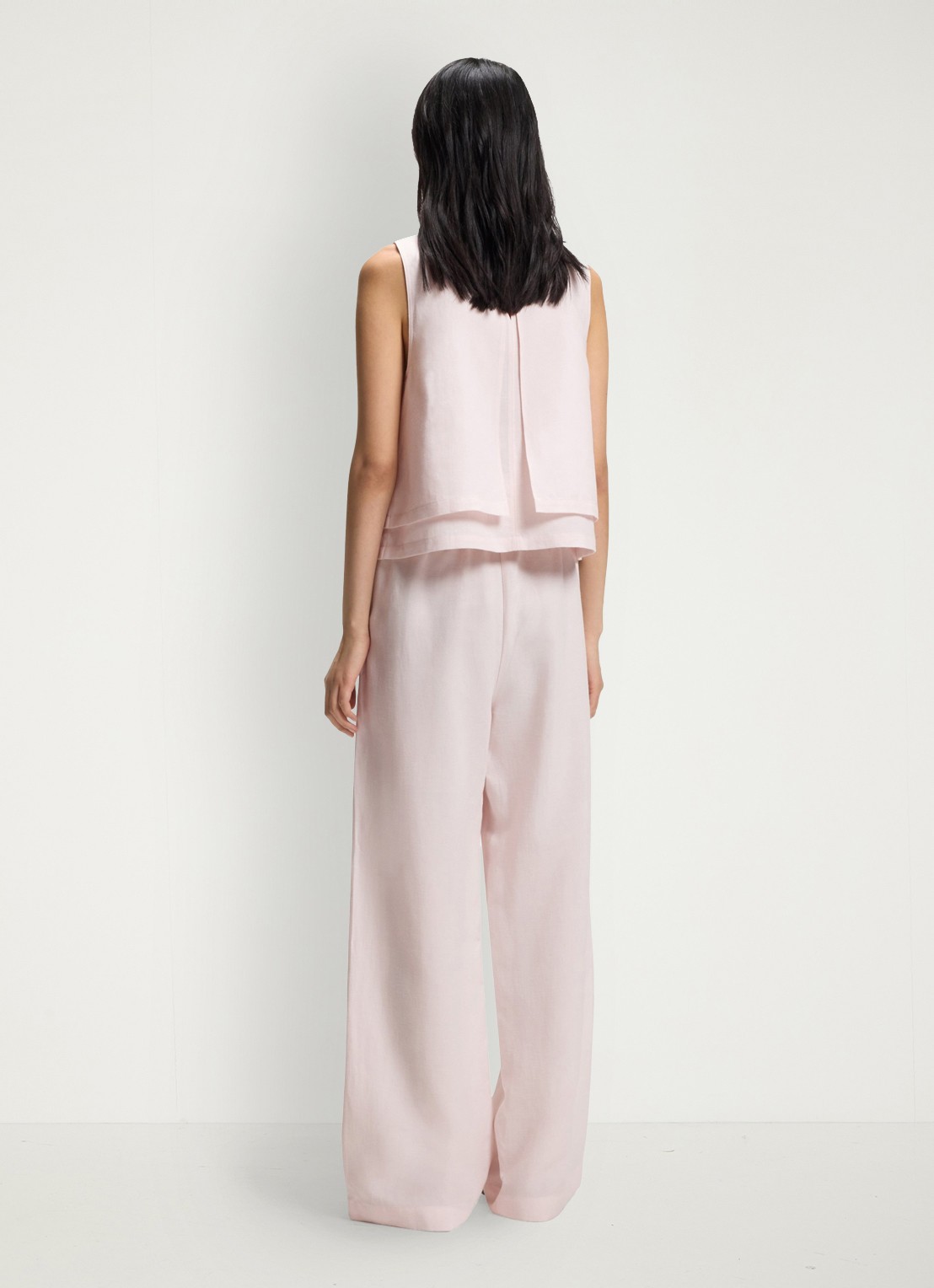 BOSS Tavati2_TI loose fit palazzo broek met steekzakken  - achterkant 6 light/pastel pink-680 / roze