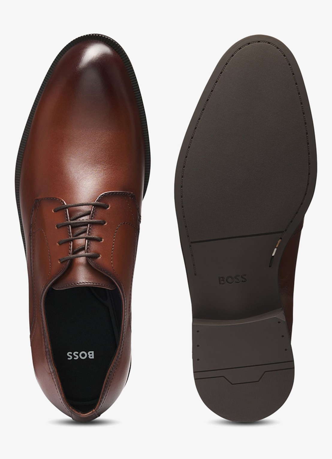 BOSS Tayil veterschoen van leer - detail 4 bruin