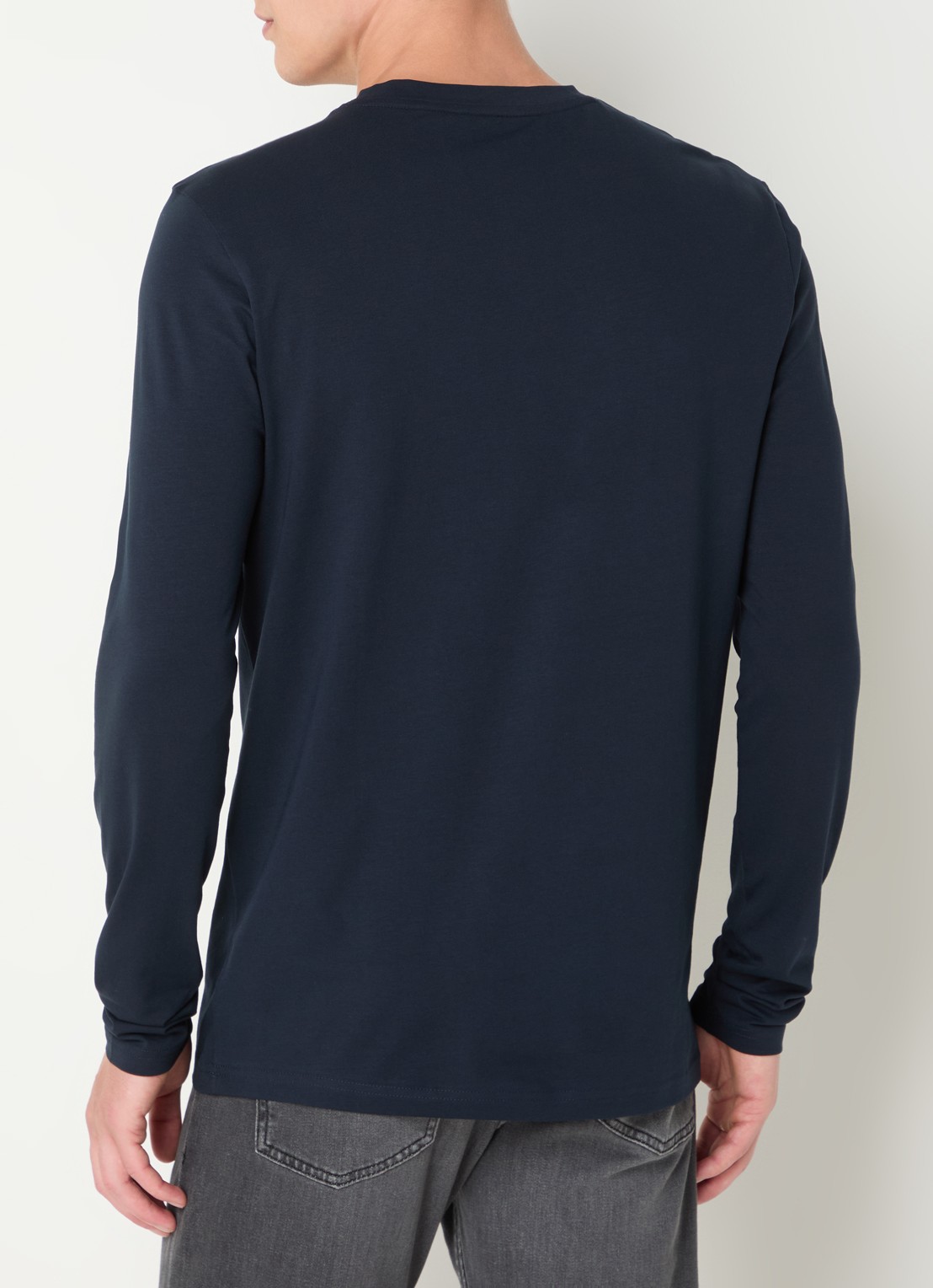 BOSS Tchark longsleeve met logoprint  - achterkant donkerblauw