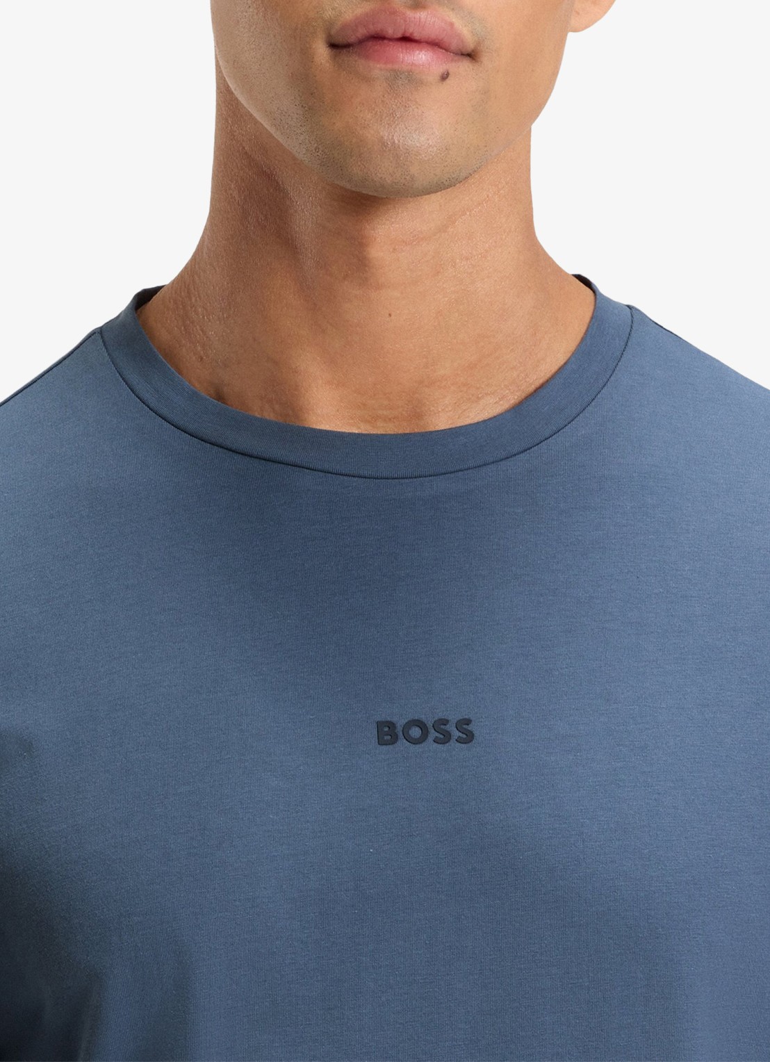 BOSS Tchark longsleeve met logoprint  - detail 5 middenblauw