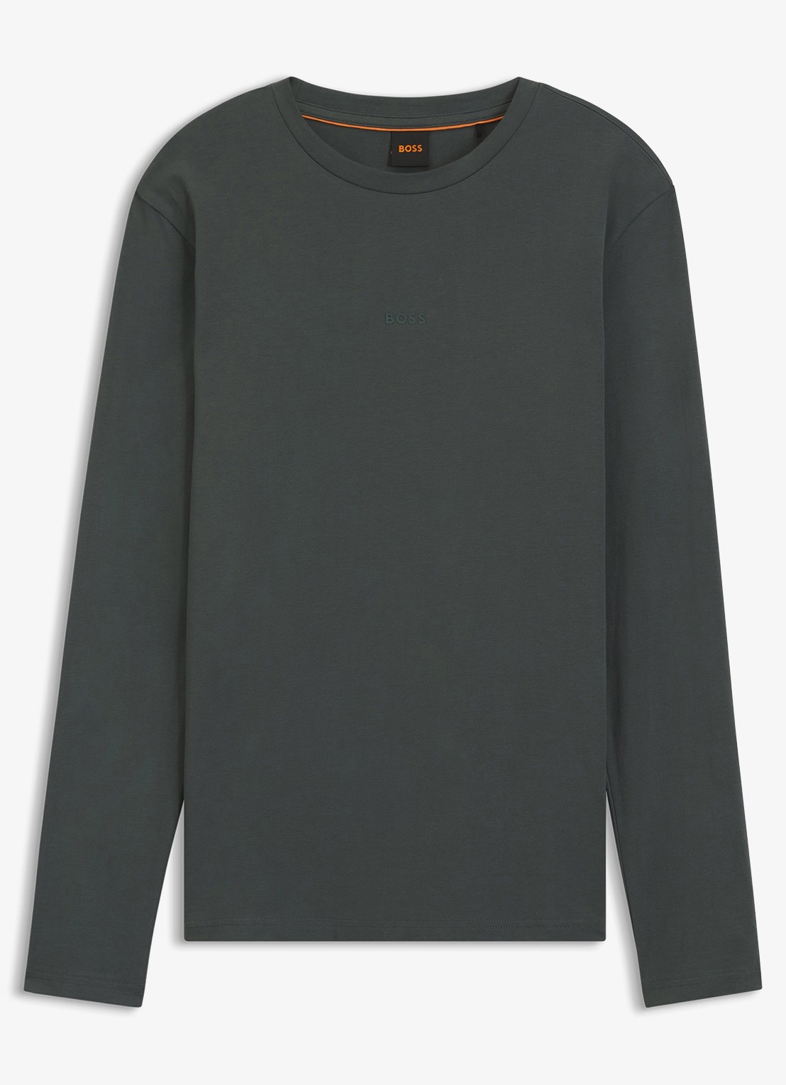 BOSS Tchark longsleeve met logoprint  - voorkant open green-377
