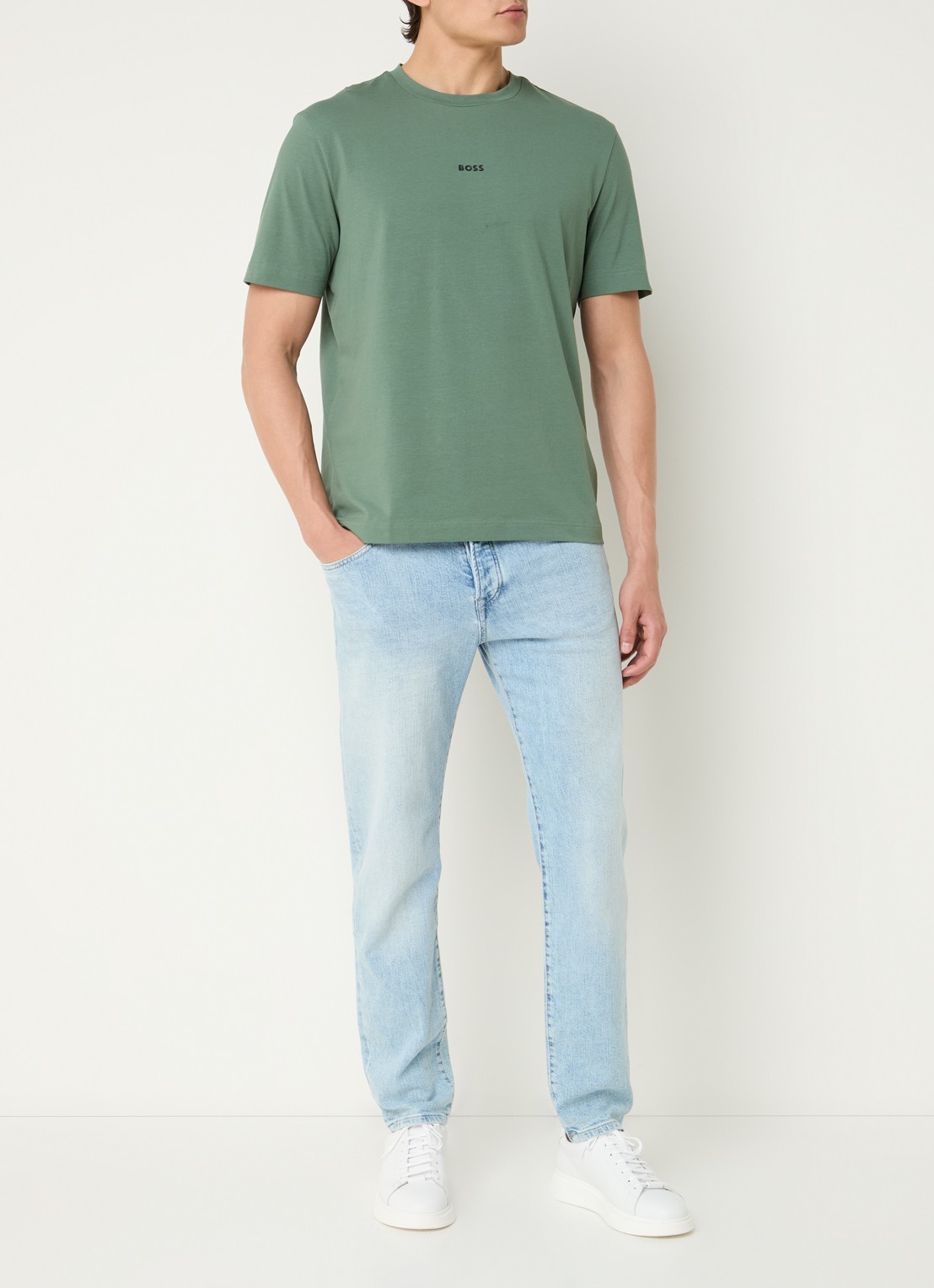 BOSS TChup T-shirt met logo - voorkant 2 open green-341 / groen