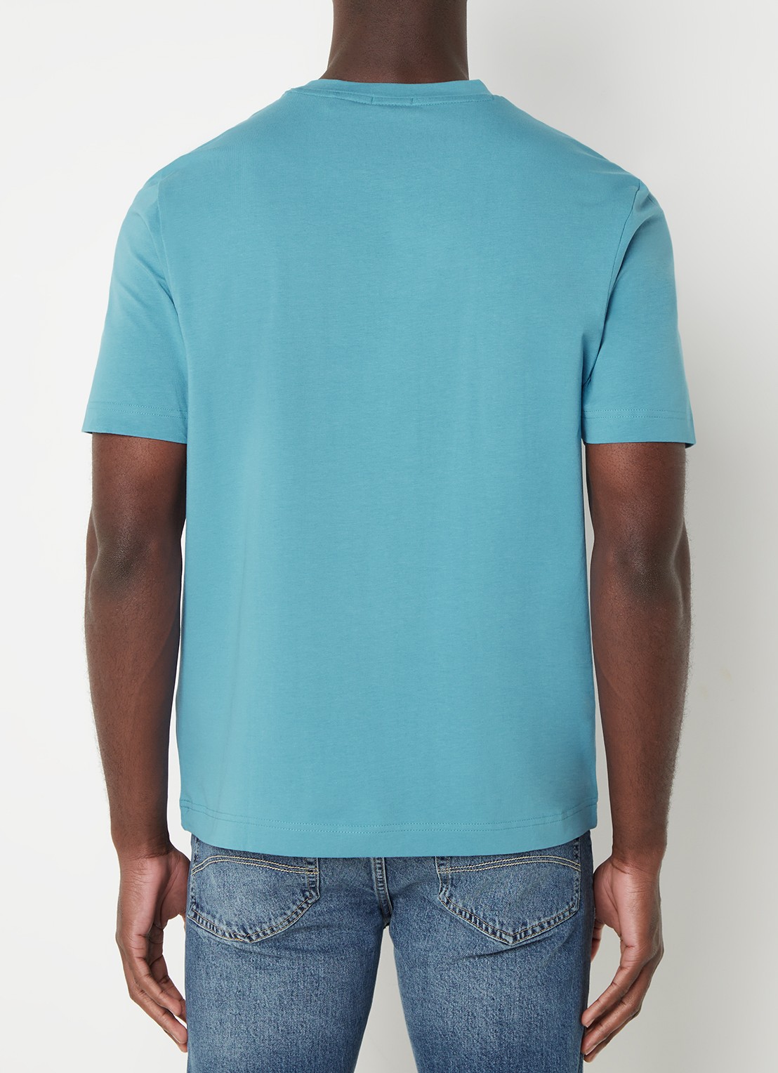 BOSS TChup T-shirt met logo - achterkant open blue-486 / blauw