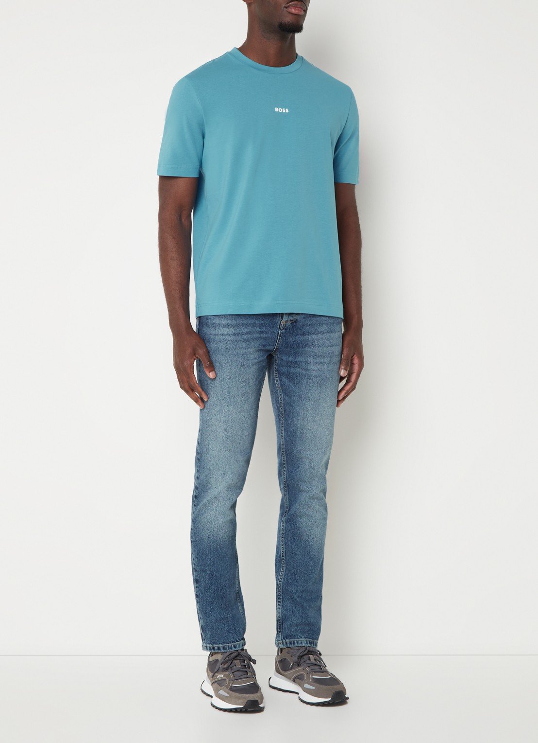 BOSS TChup T-shirt met logo - voorkant 3 open blue-486 / blauw