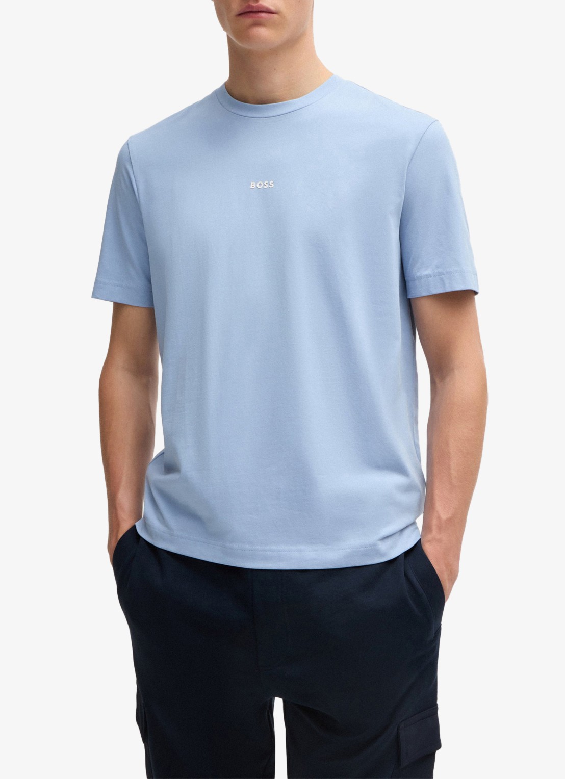 BOSS TChup T-shirt met logo - detail 3 lichtblauw