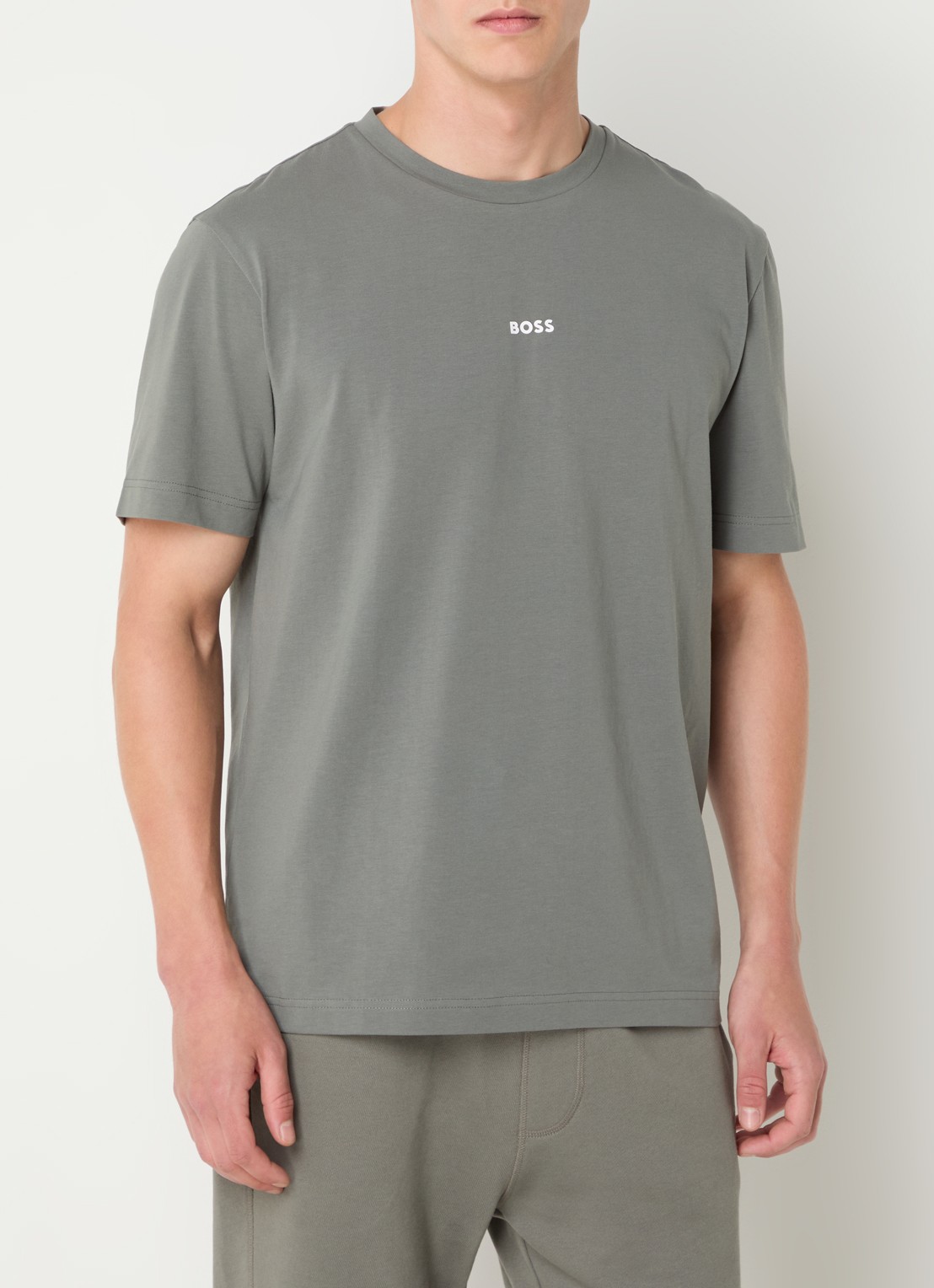 BOSS TChup T-shirt met logo - detail olijfgroen