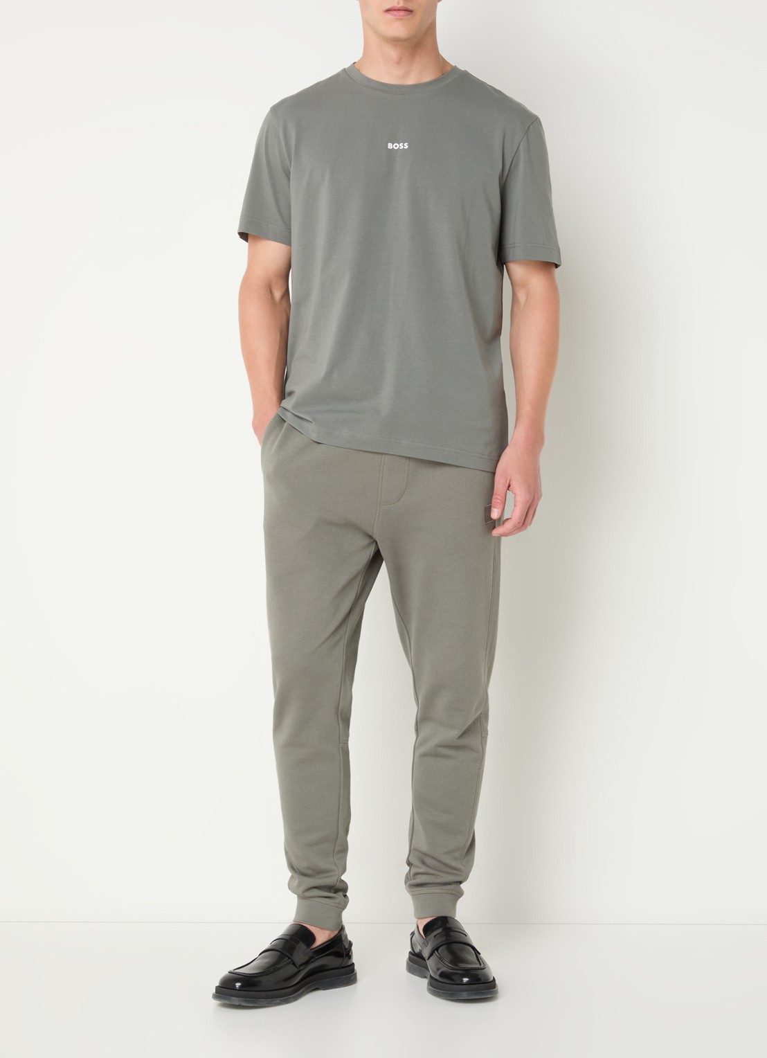 BOSS TChup T-shirt met logo - voorkant 4 olijfgroen