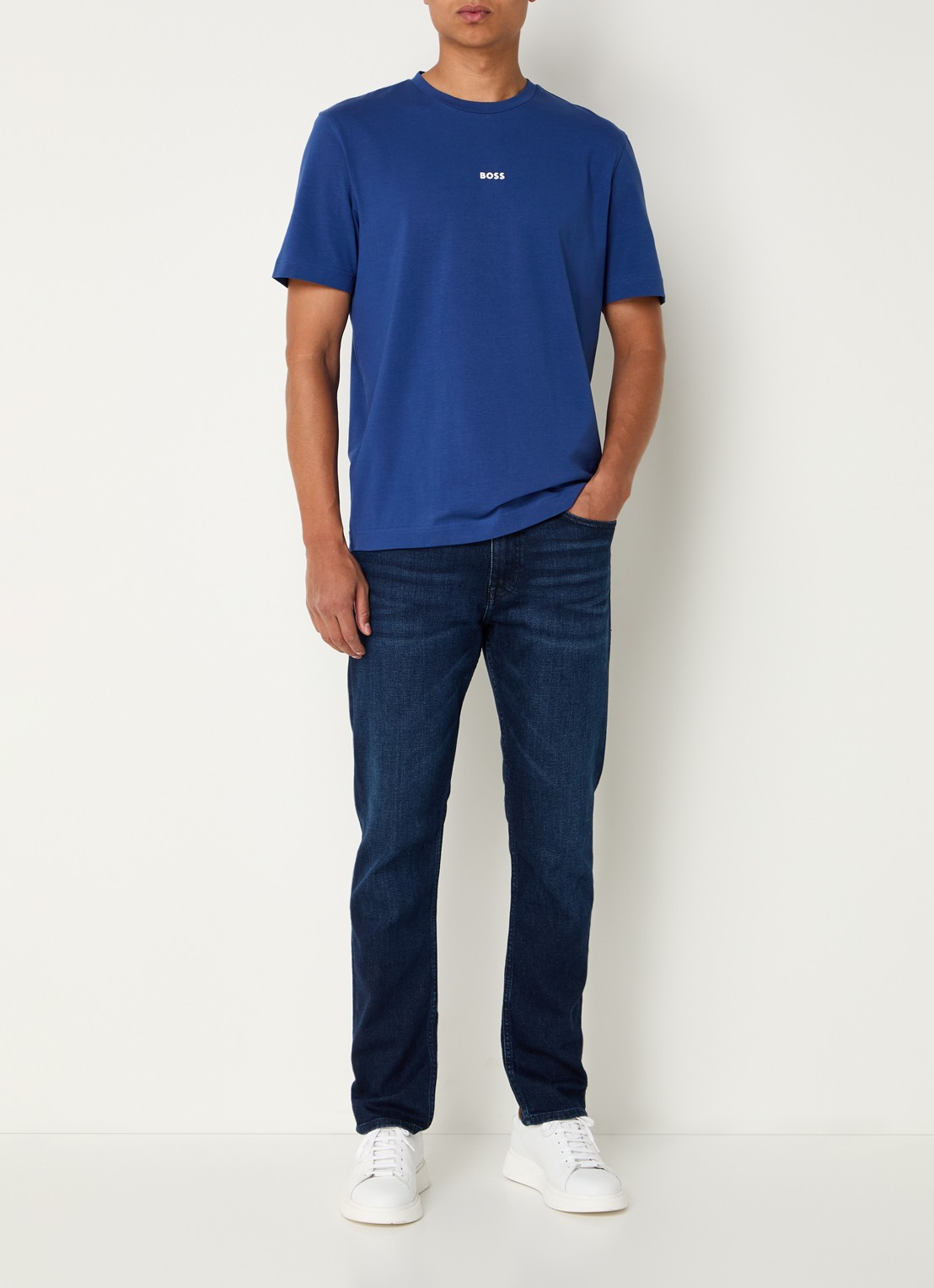 BOSS TChup T-shirt met logo - voorkant 2 open blue-494 / blauw