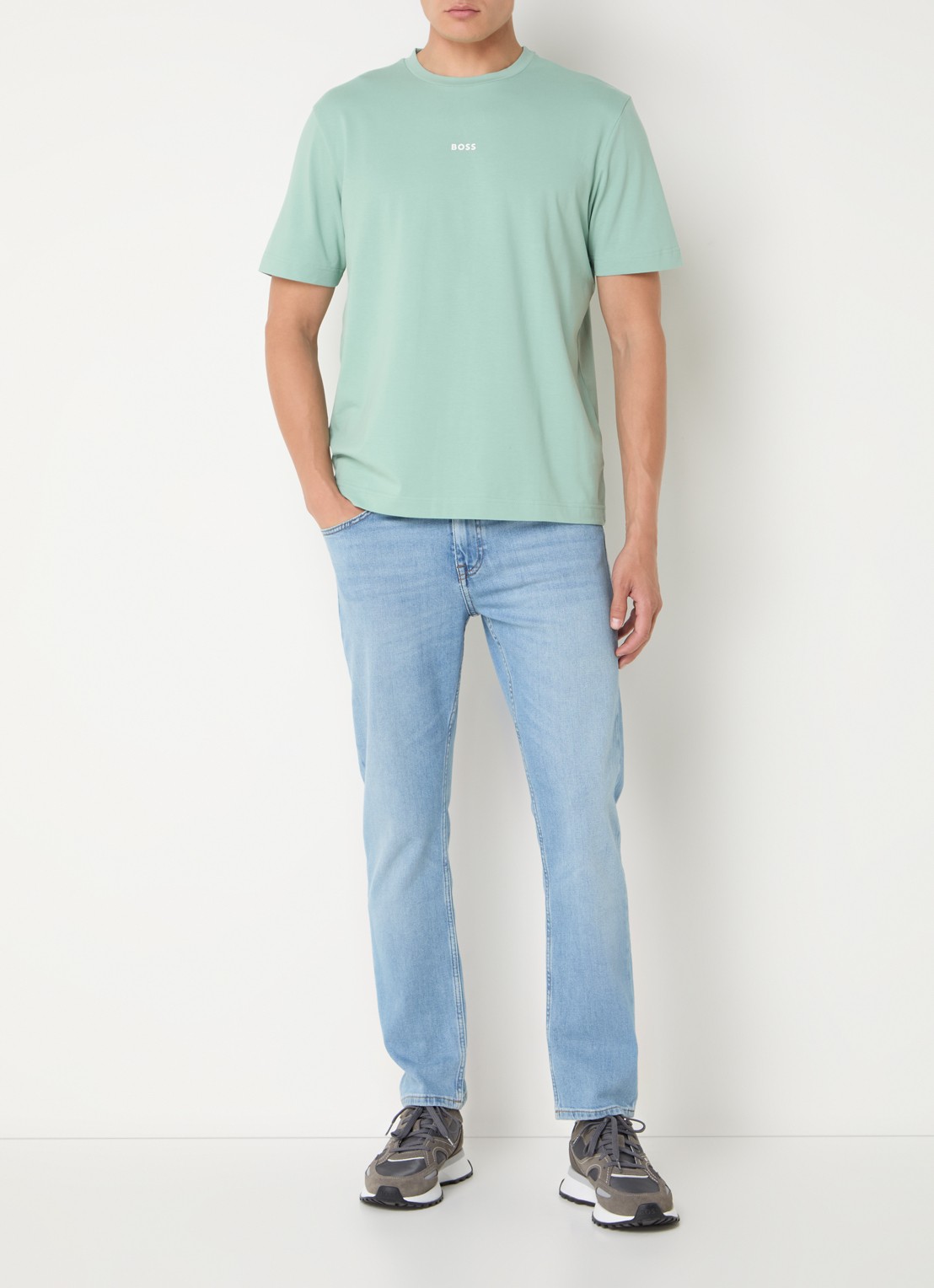 BOSS TChup T-shirt met logo - voorkant 2 light/pastel green-339 / groen