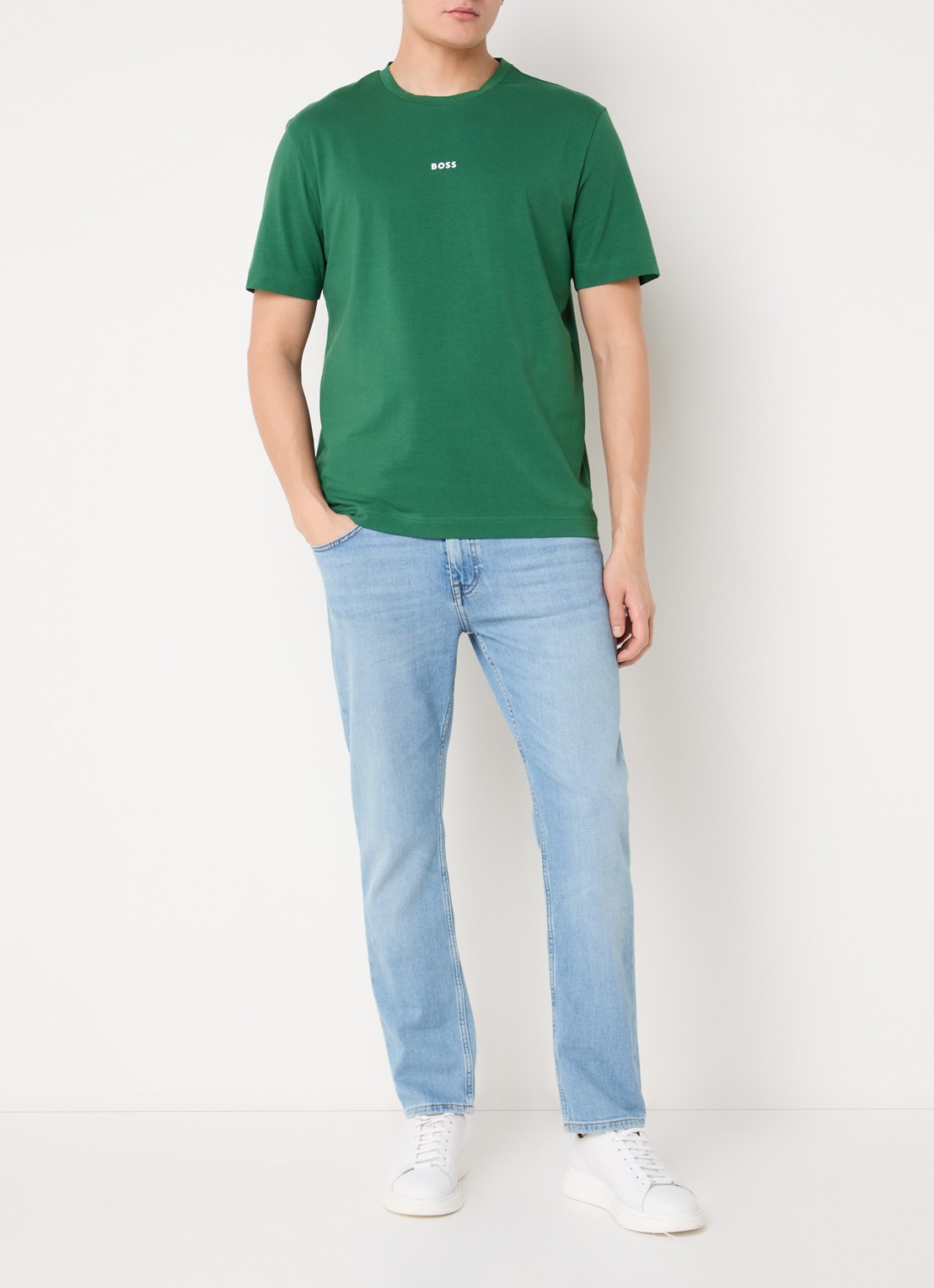 BOSS TChup T-shirt met logo - voorkant 2 open green-343 / groen
