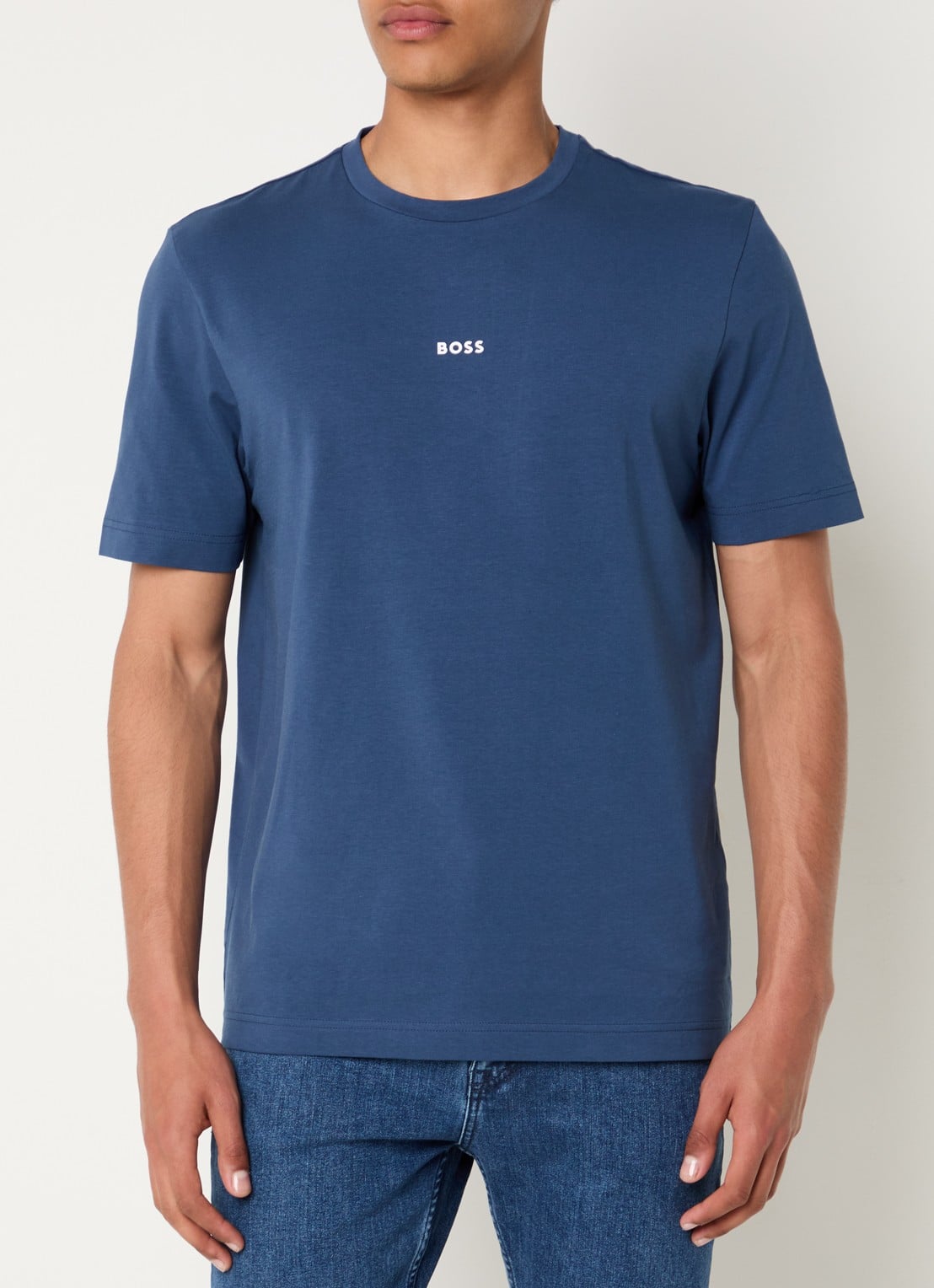 BOSS TChup T-shirt met logo - detail open blue-466 / blauw