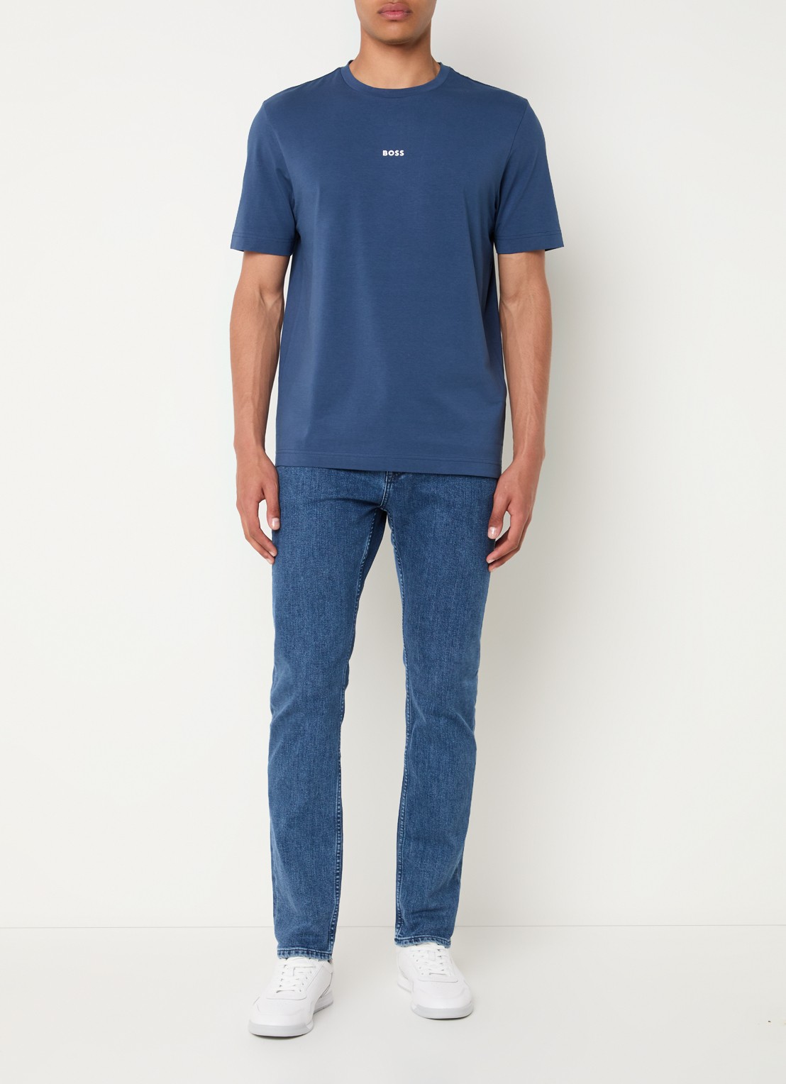 BOSS TChup T-shirt met logo - voorkant 4 open blue-466 / blauw