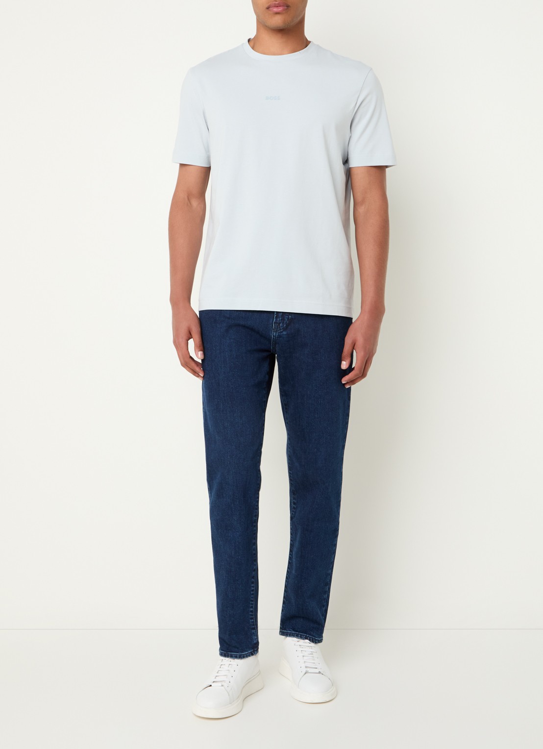 BOSS TChup T-shirt met logo - voorkant 3 light/pastel grey-053 / grijs