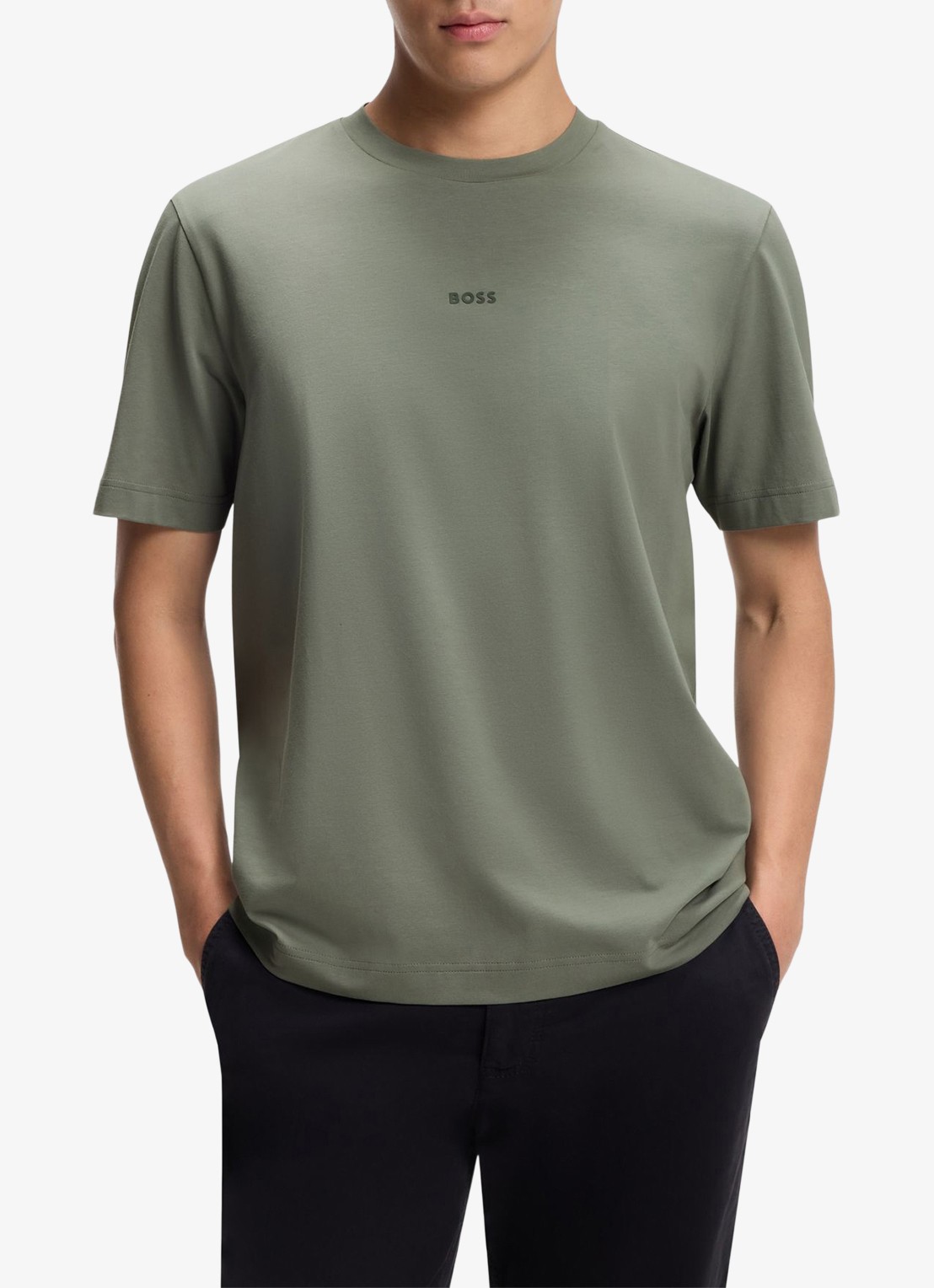 BOSS TChup T-shirt met logo - detail open grey-077 / grijs
