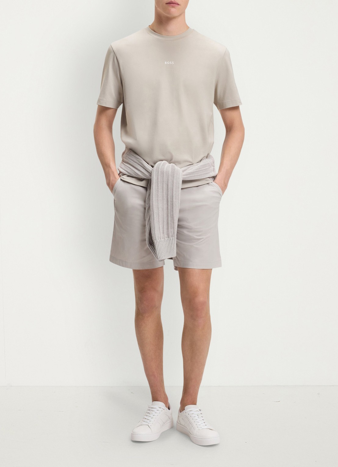 BOSS TChup T-shirt met logo - voorkant 2 open grey-070 / grijs