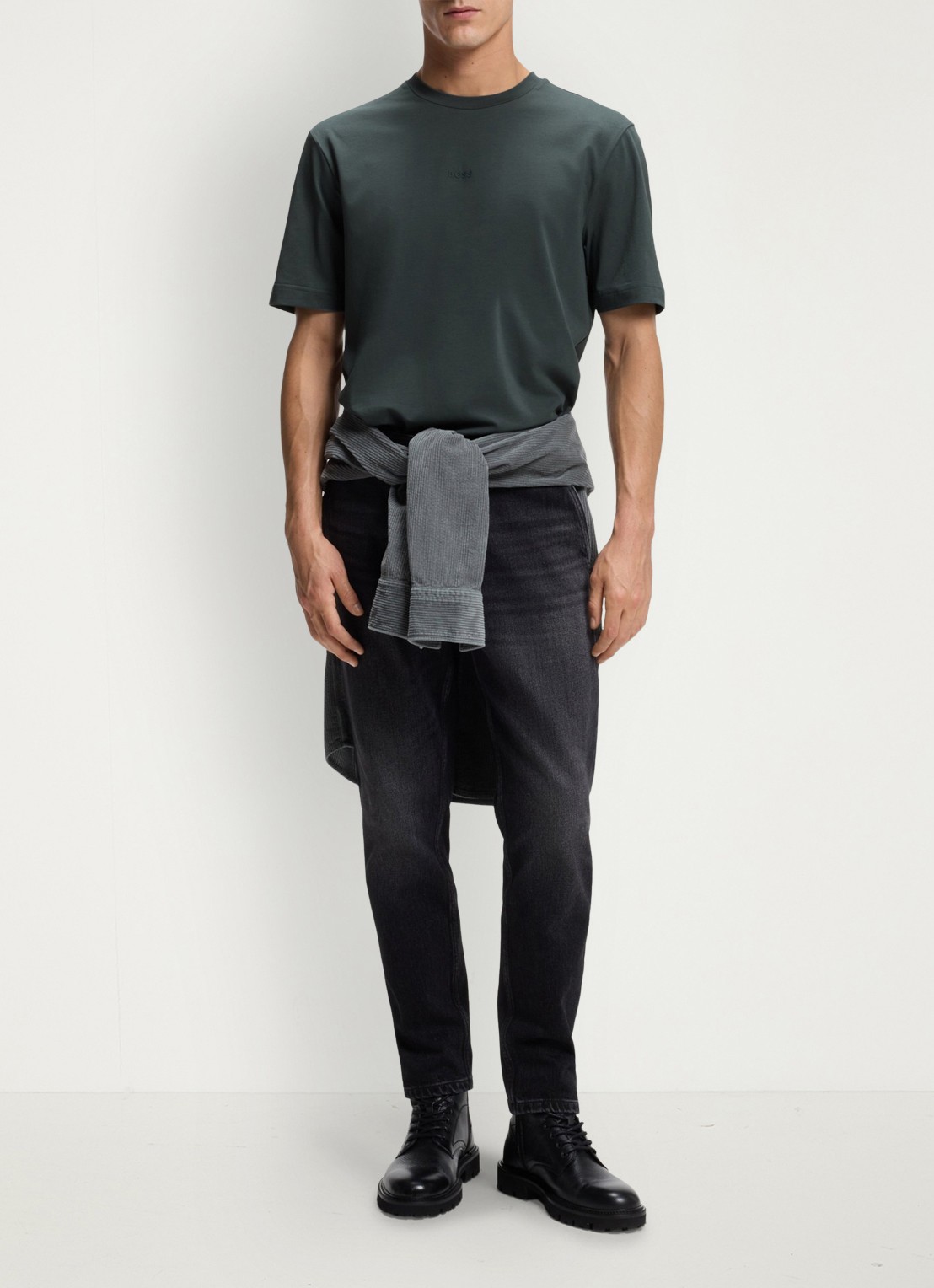 BOSS TChup T-shirt met logo - voorkant 5 open green-377 / groen