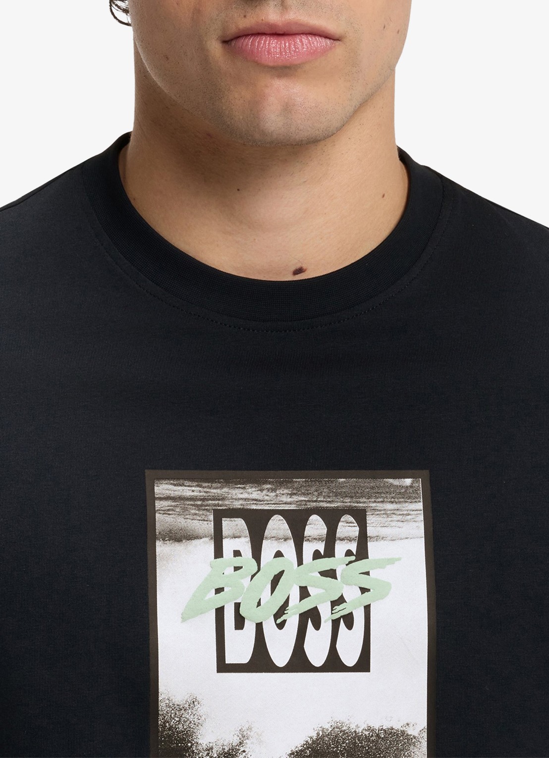 BOSS Te_Dj t-shirt met print - detail 3 dark blue-404 / blauw