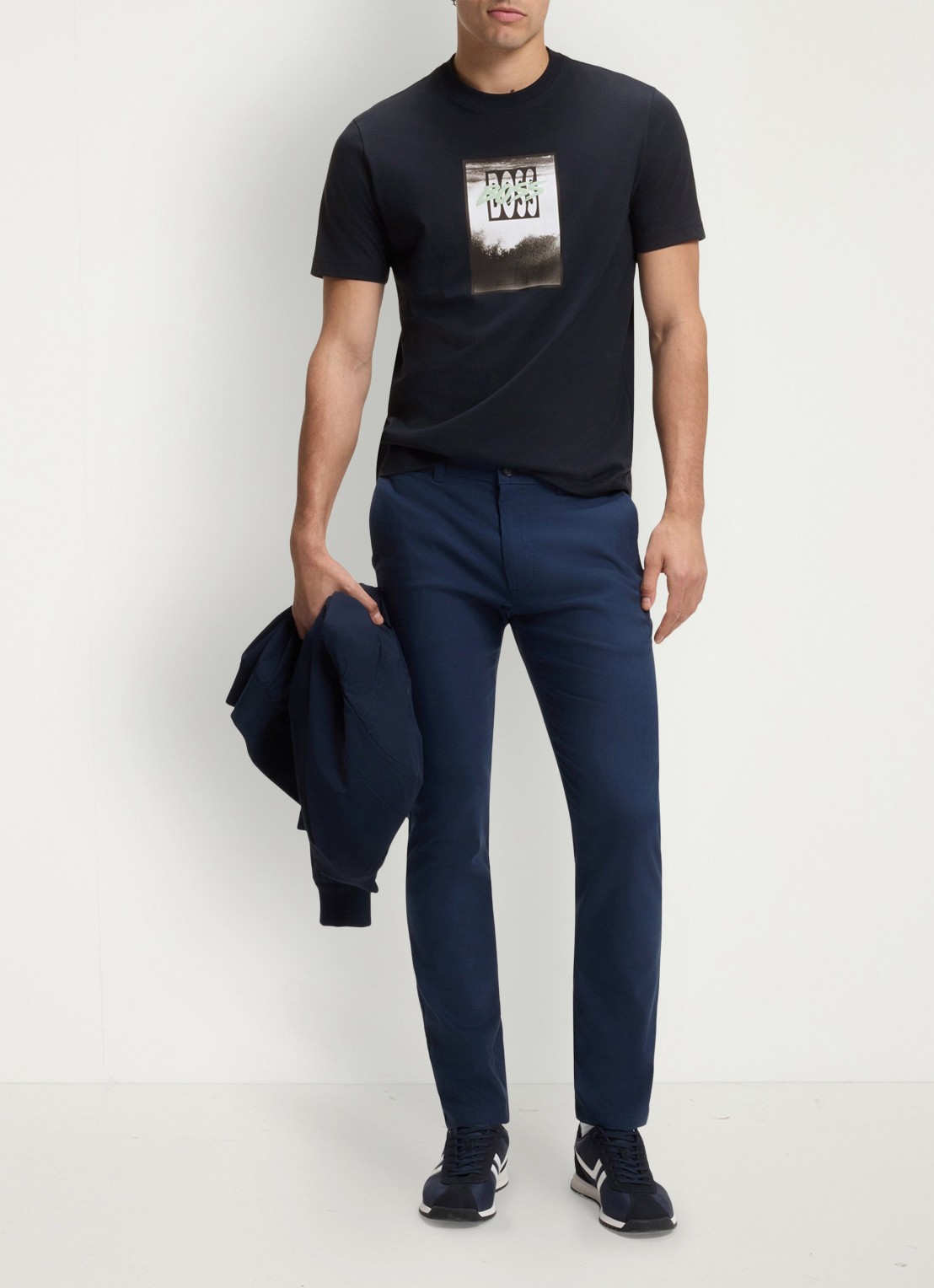 BOSS Te_Dj t-shirt met print - voorkant 5 dark blue-404 / blauw
