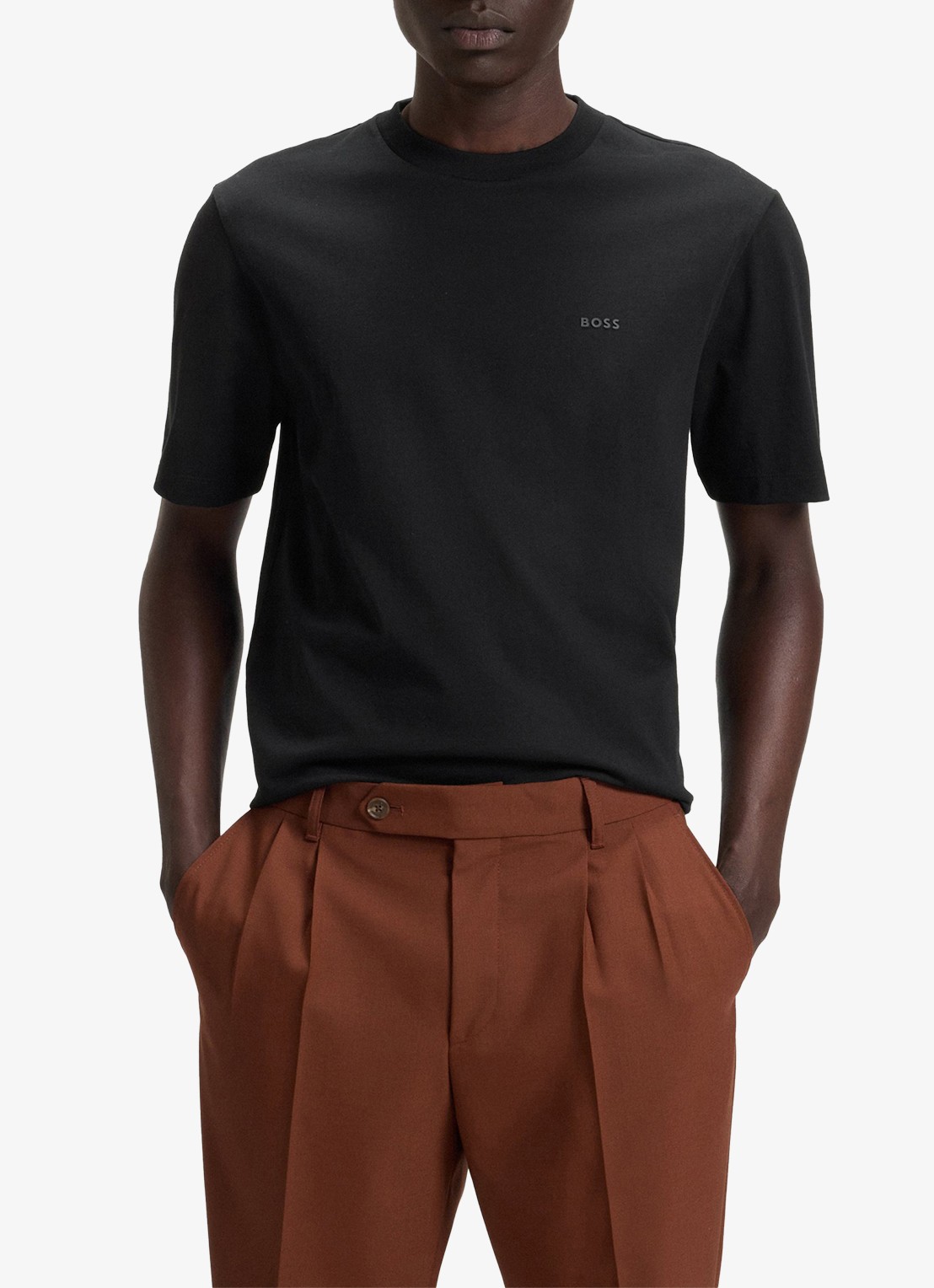 BOSS Thompson T-shirt met logo - detail 2 zwart