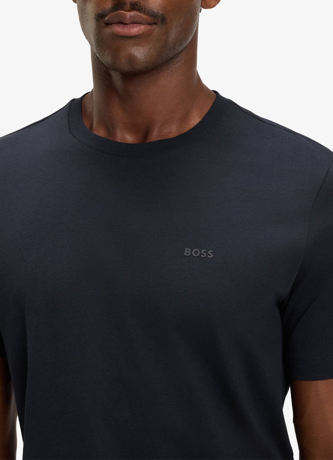 BOSS Thompson T-shirt met logo - detail 2 donkerblauw