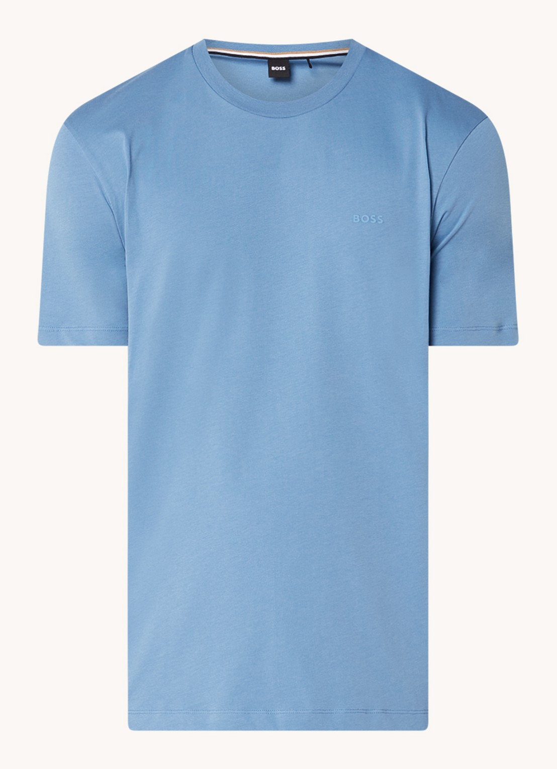 BOSS Thompson T-shirt met logo - voorkant 2 staalblauw