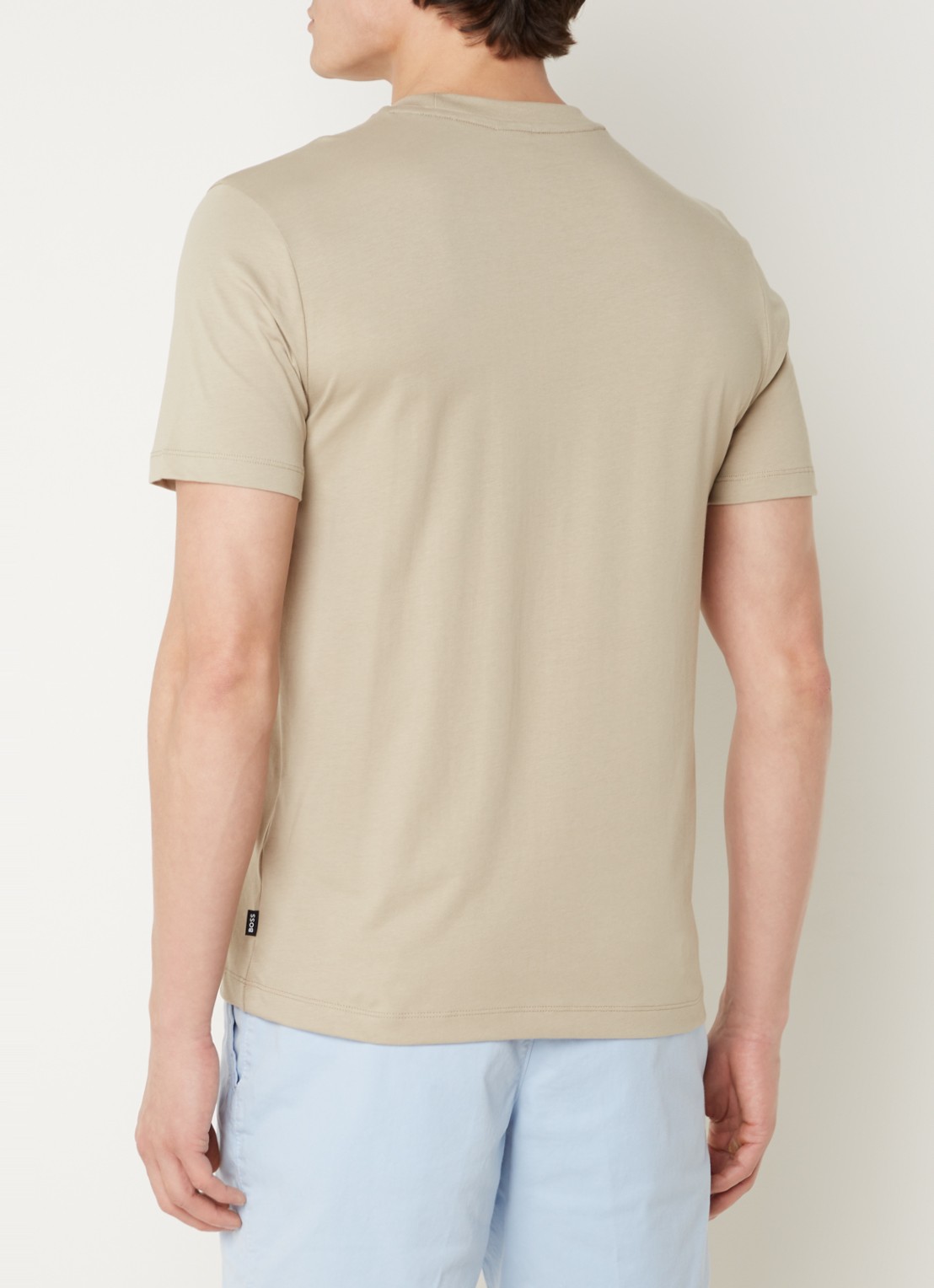 BOSS Thompson T-shirt met logo - achterkant beige