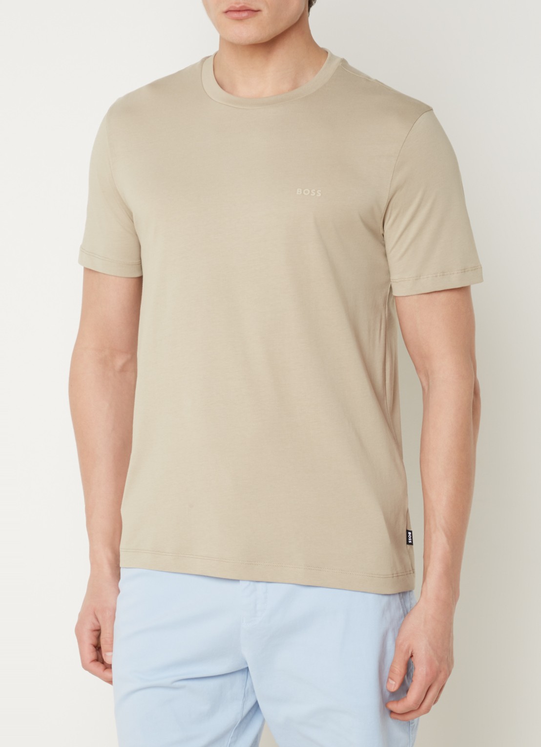 BOSS Thompson T-shirt met logo - detail 4 beige