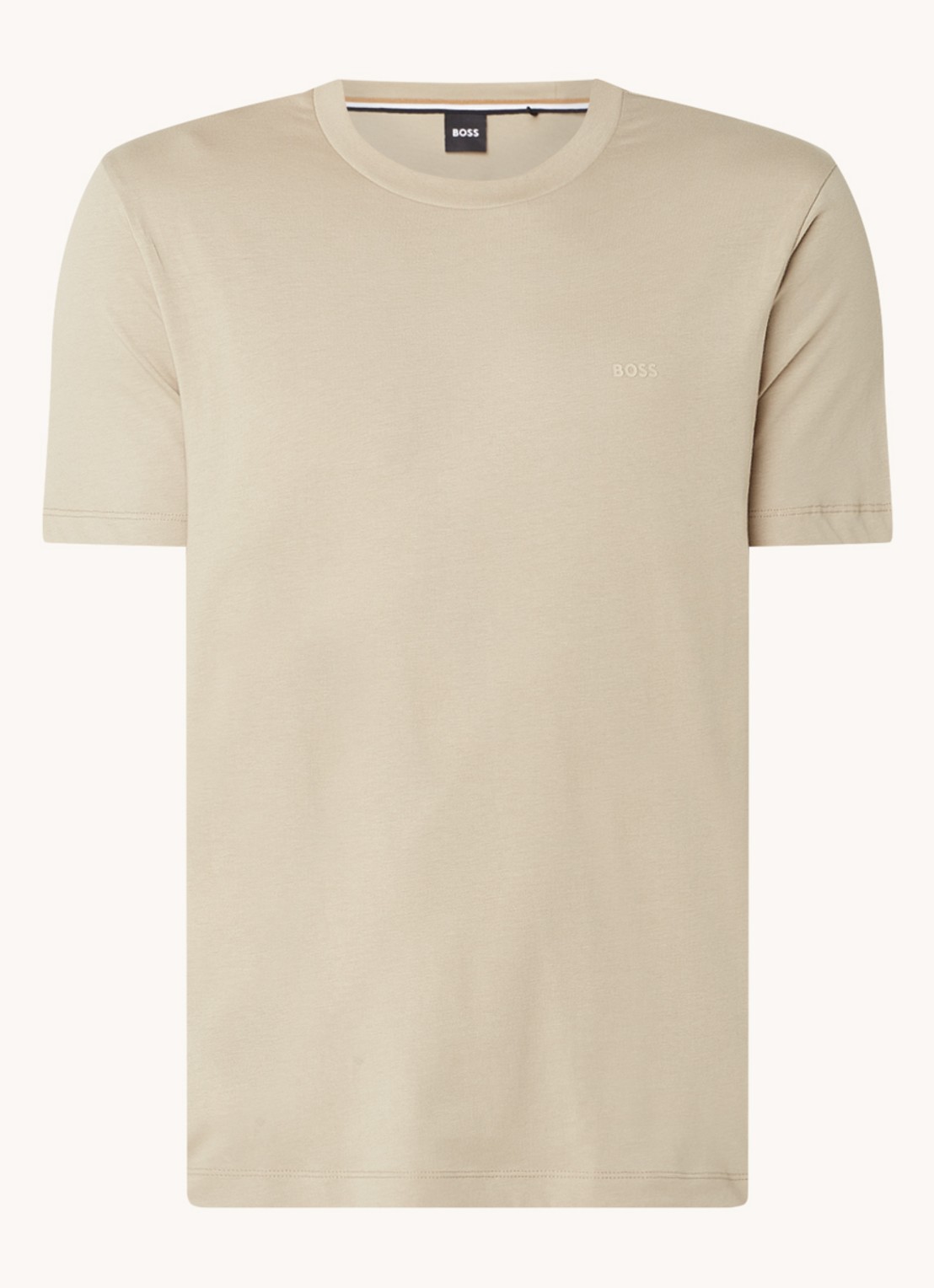 BOSS Thompson T-shirt met logo - voorkant 2 beige