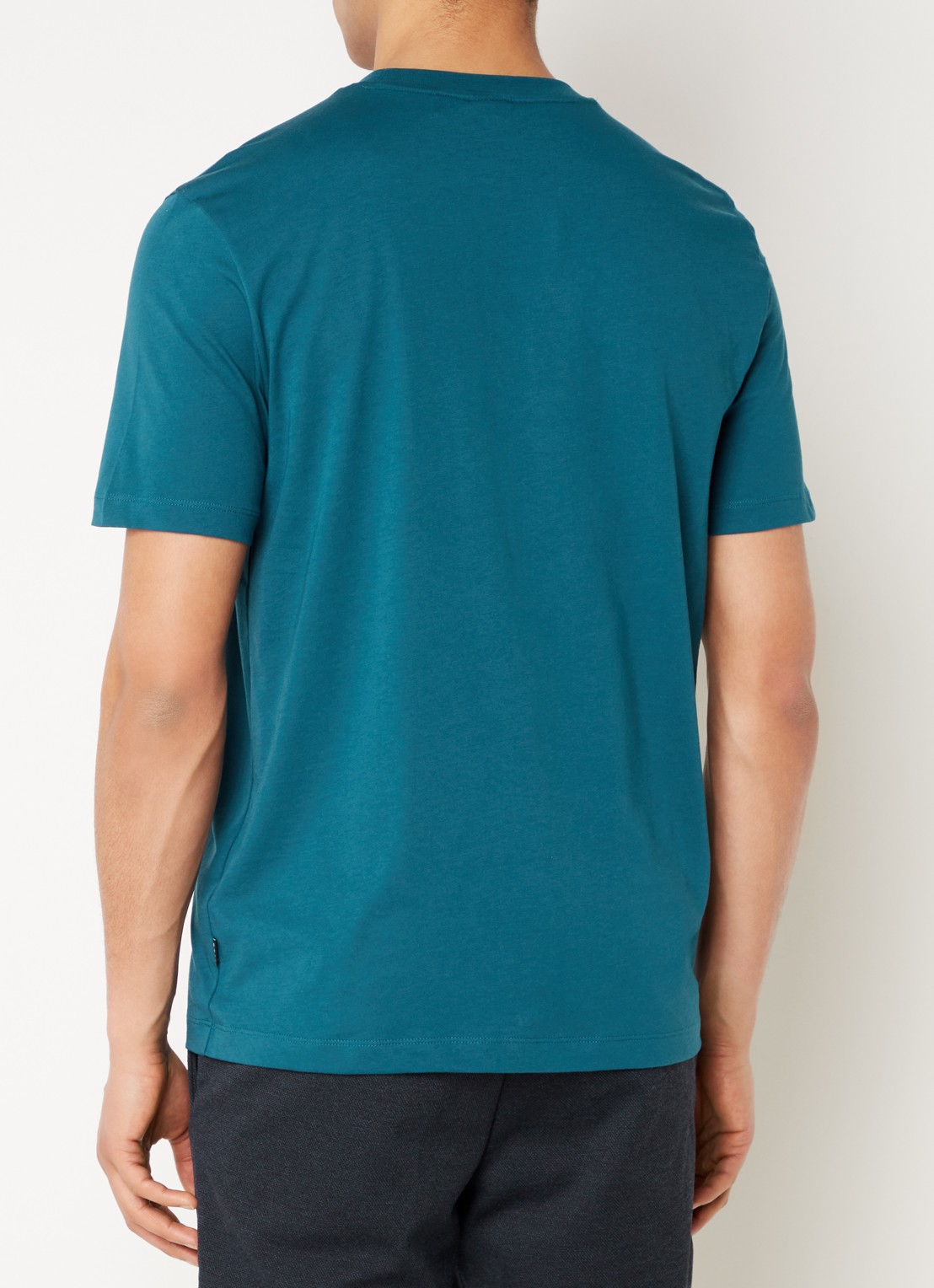 BOSS Thompson T-shirt met logo - achterkant 4 petrol