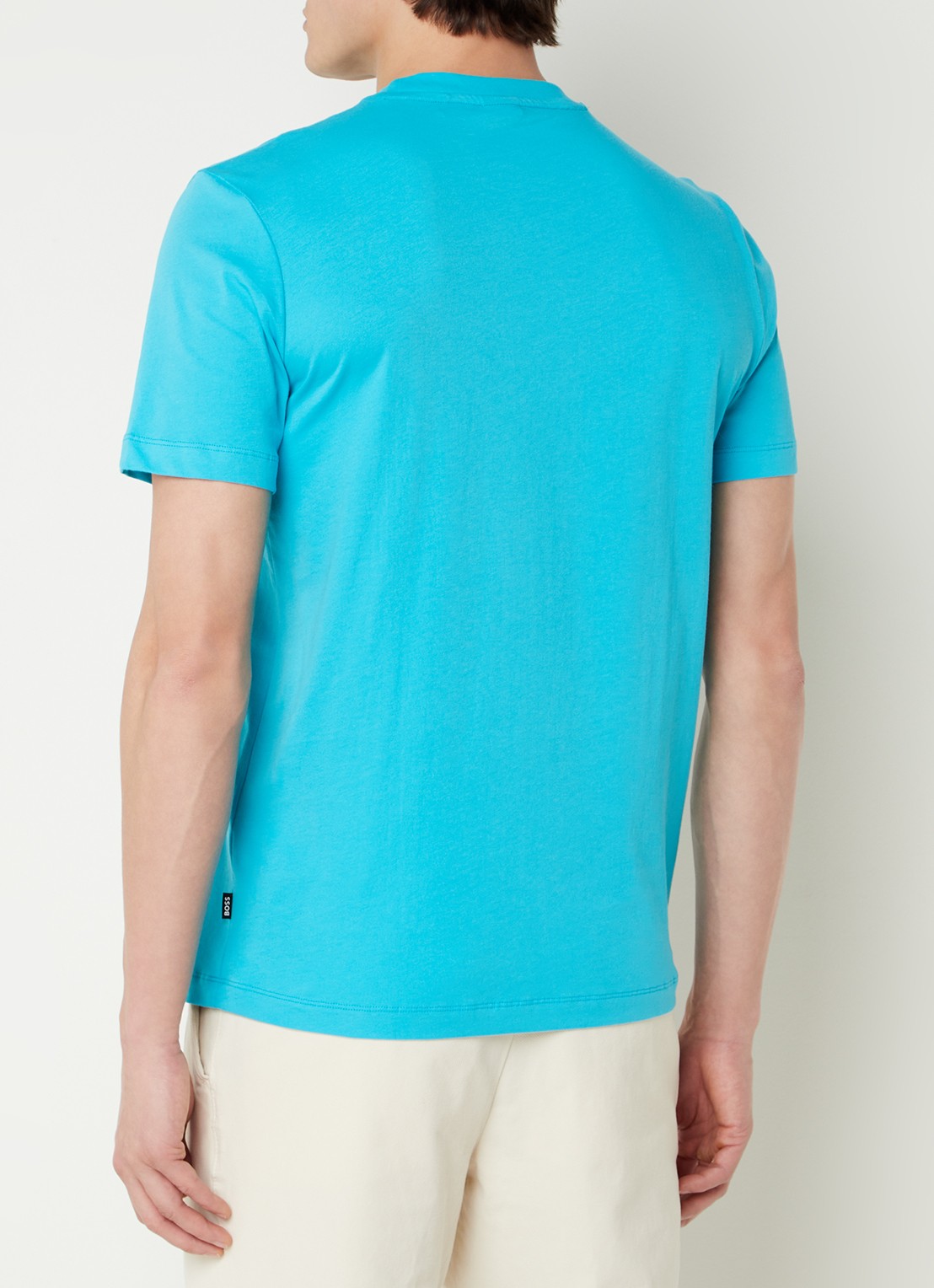 BOSS Thompson T-shirt met logo - achterkant 3 turquoise