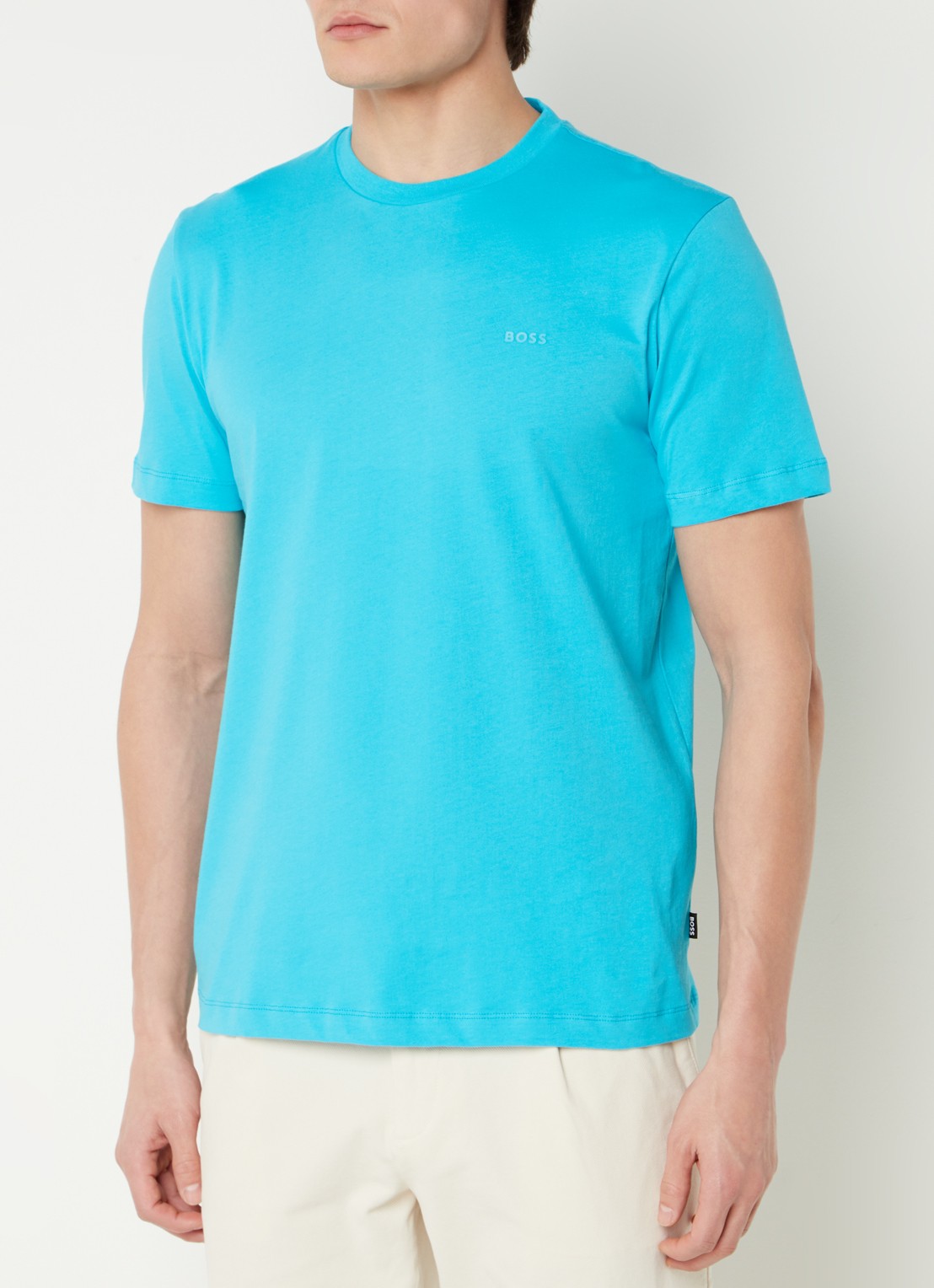 BOSS Thompson T-shirt met logo - detail 4 turquoise