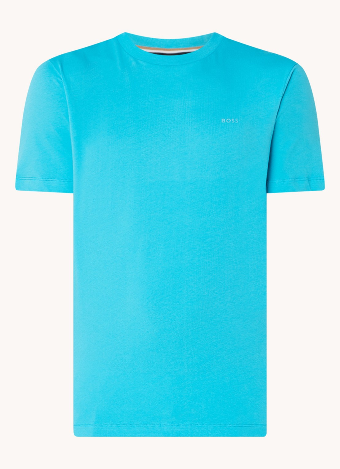 BOSS Thompson T-shirt met logo - voorkant turquoise