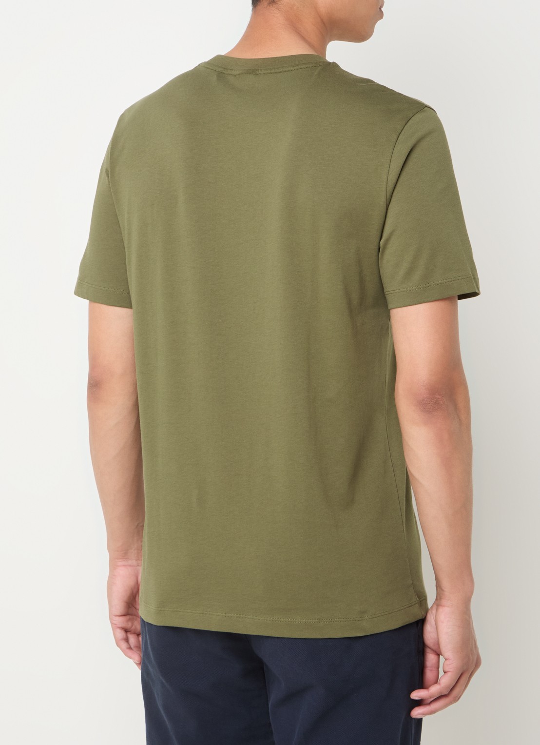 BOSS Thompson T-shirt met logo - achterkant legergroen