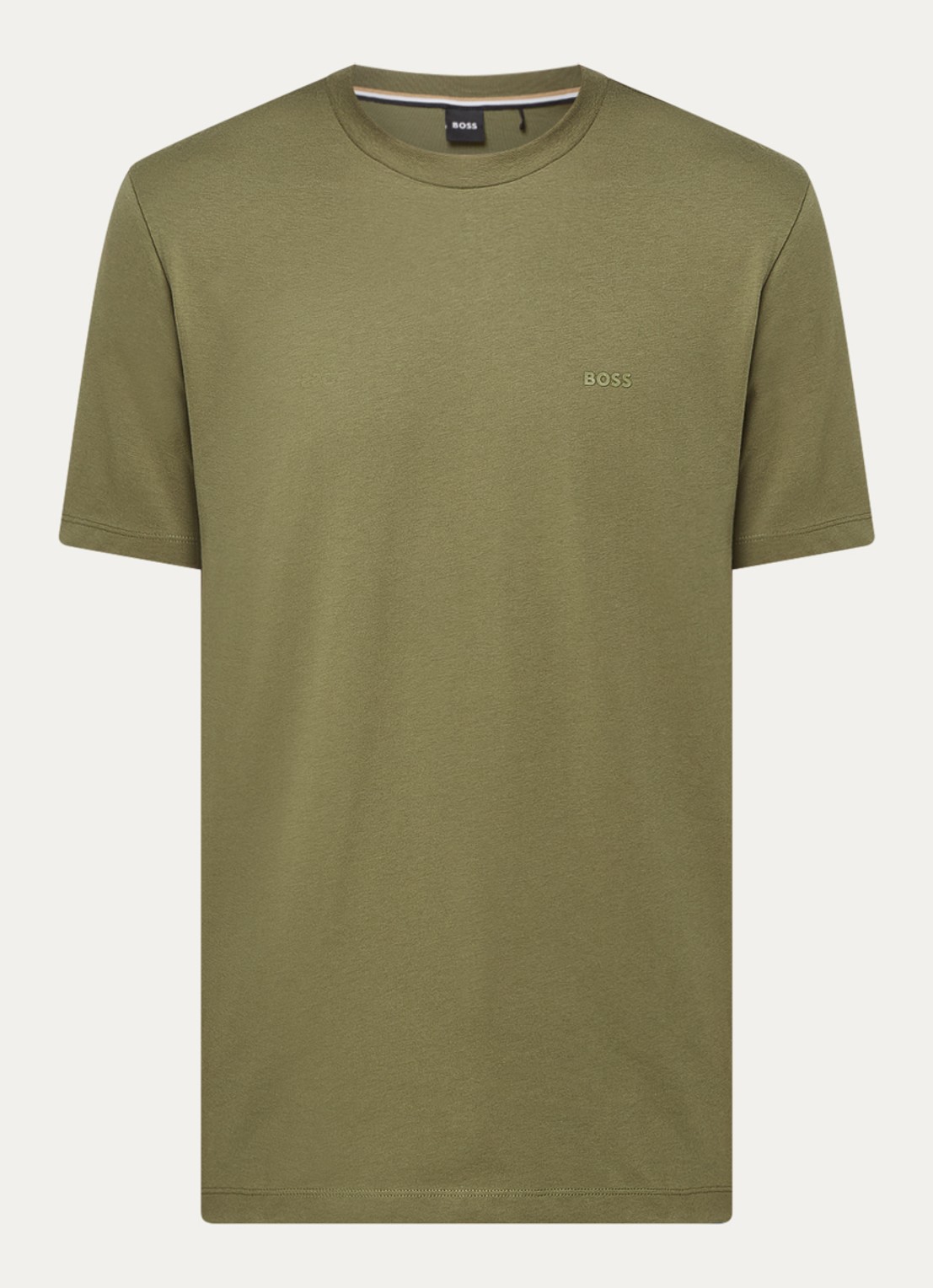 BOSS Thompson T-shirt met logo - voorkant 3 legergroen