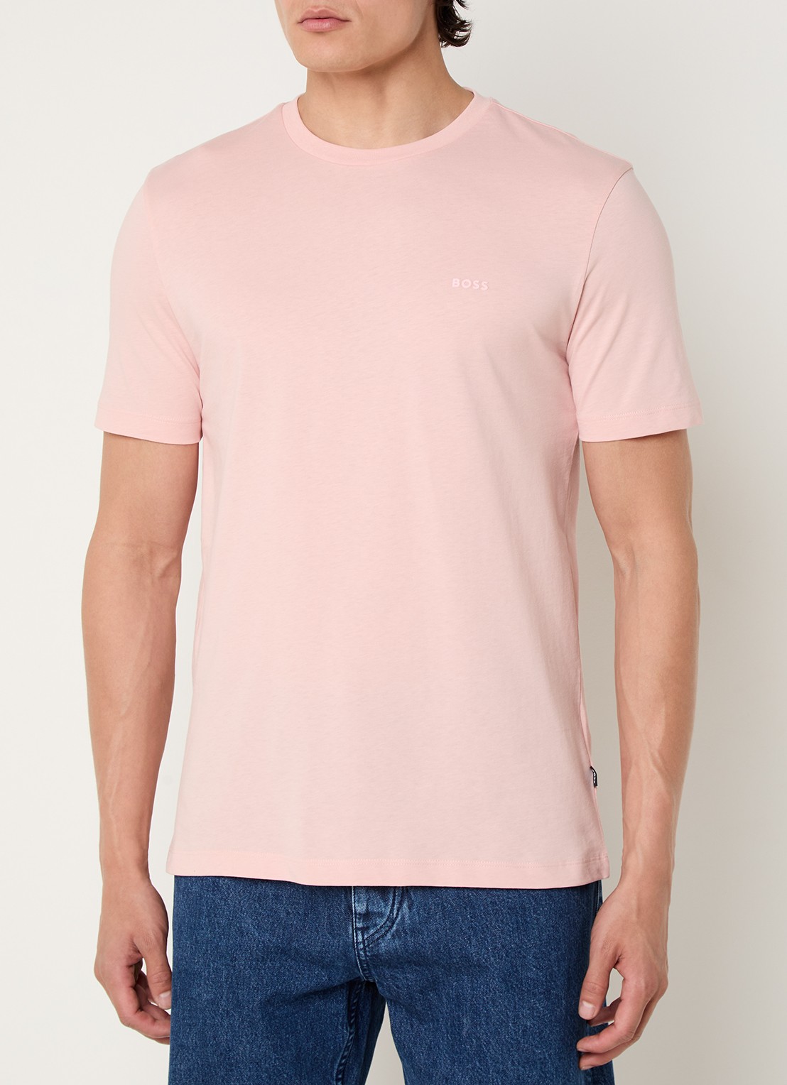 BOSS Thompson T-shirt met logo - detail 4 roze