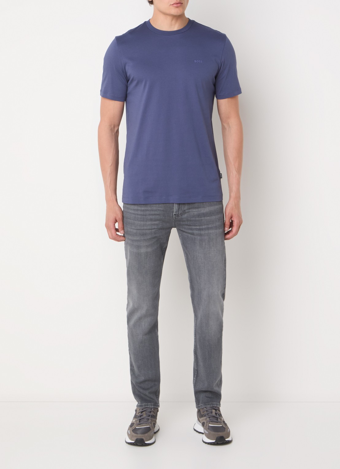 BOSS Thompson T-shirt met logo - voorkant 3 indigo