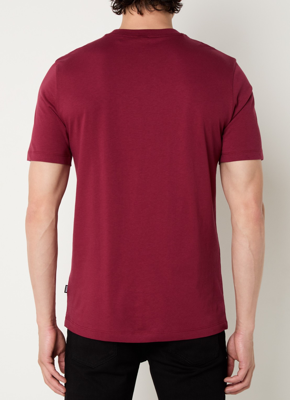 BOSS Thompson T-shirt met logo - achterkant 3 bordeauxrood