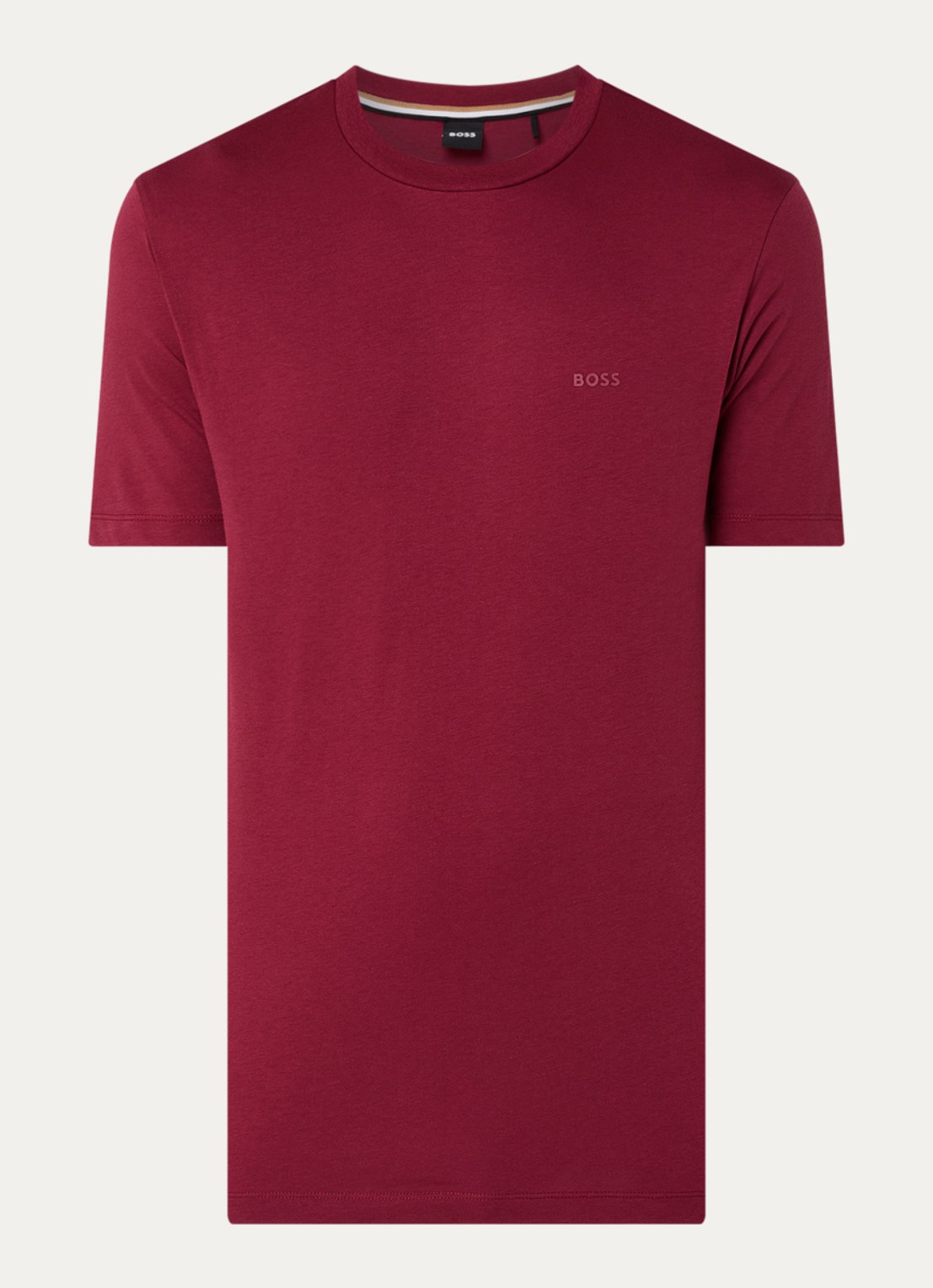 BOSS Thompson T-shirt met logo - voorkant bordeauxrood