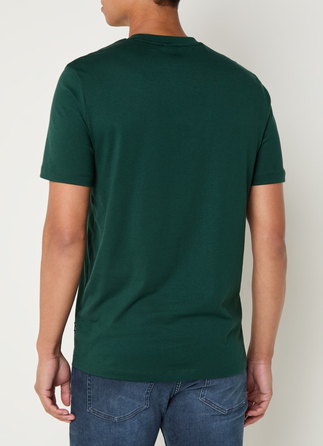 BOSS Thompson T-shirt met logo - achterkant groen