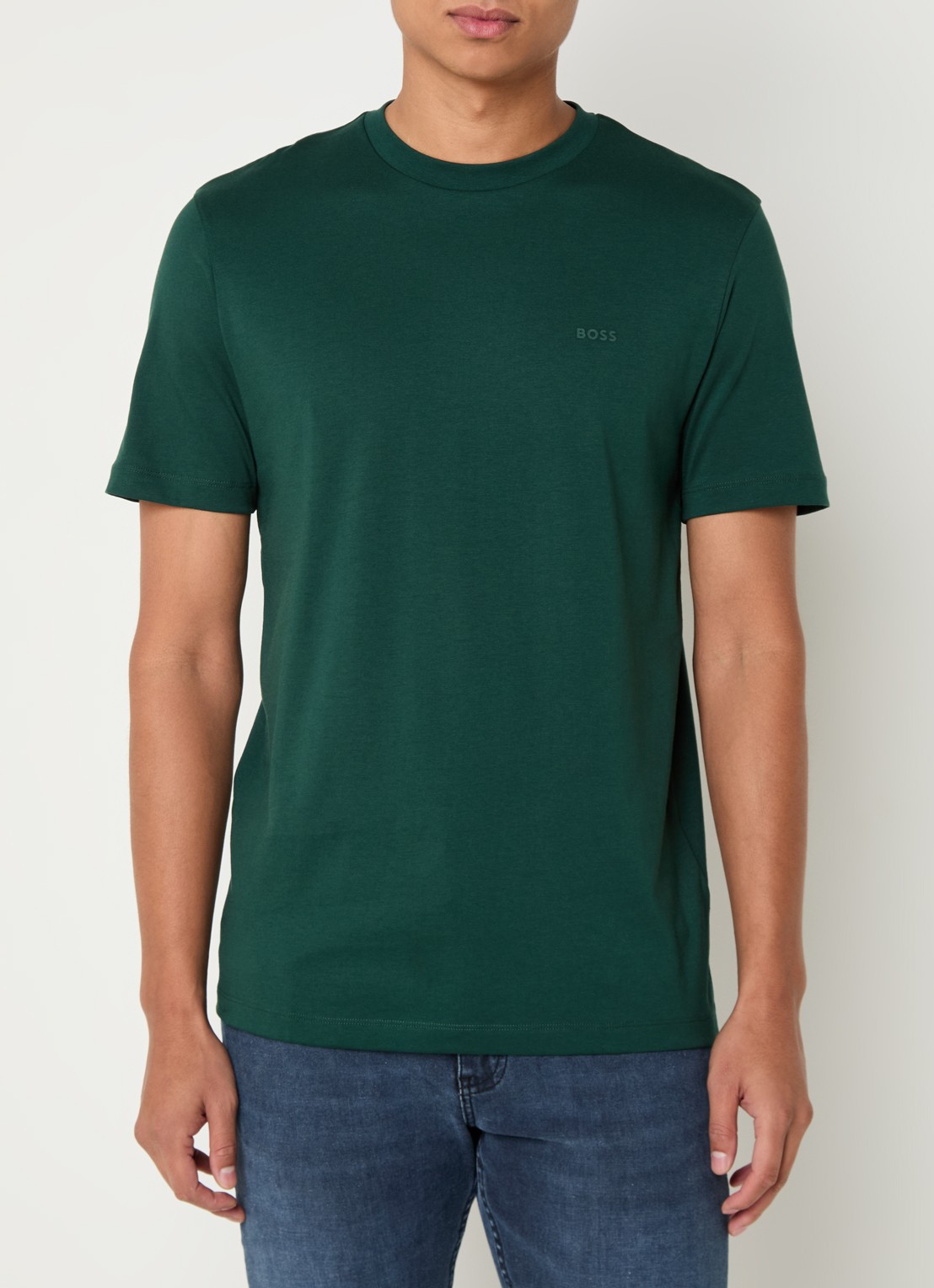 BOSS Thompson T-shirt met logo - detail 2 groen