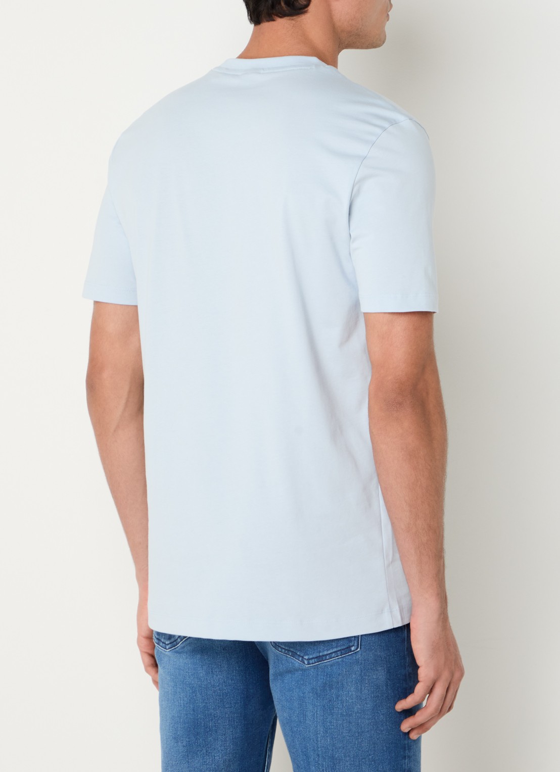 BOSS Thompson T-shirt met logo - achterkant lichtblauw
