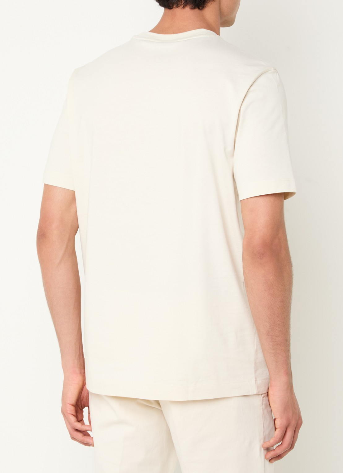 BOSS Thompson T-shirt met logo - achterkant 4 vanillegeel