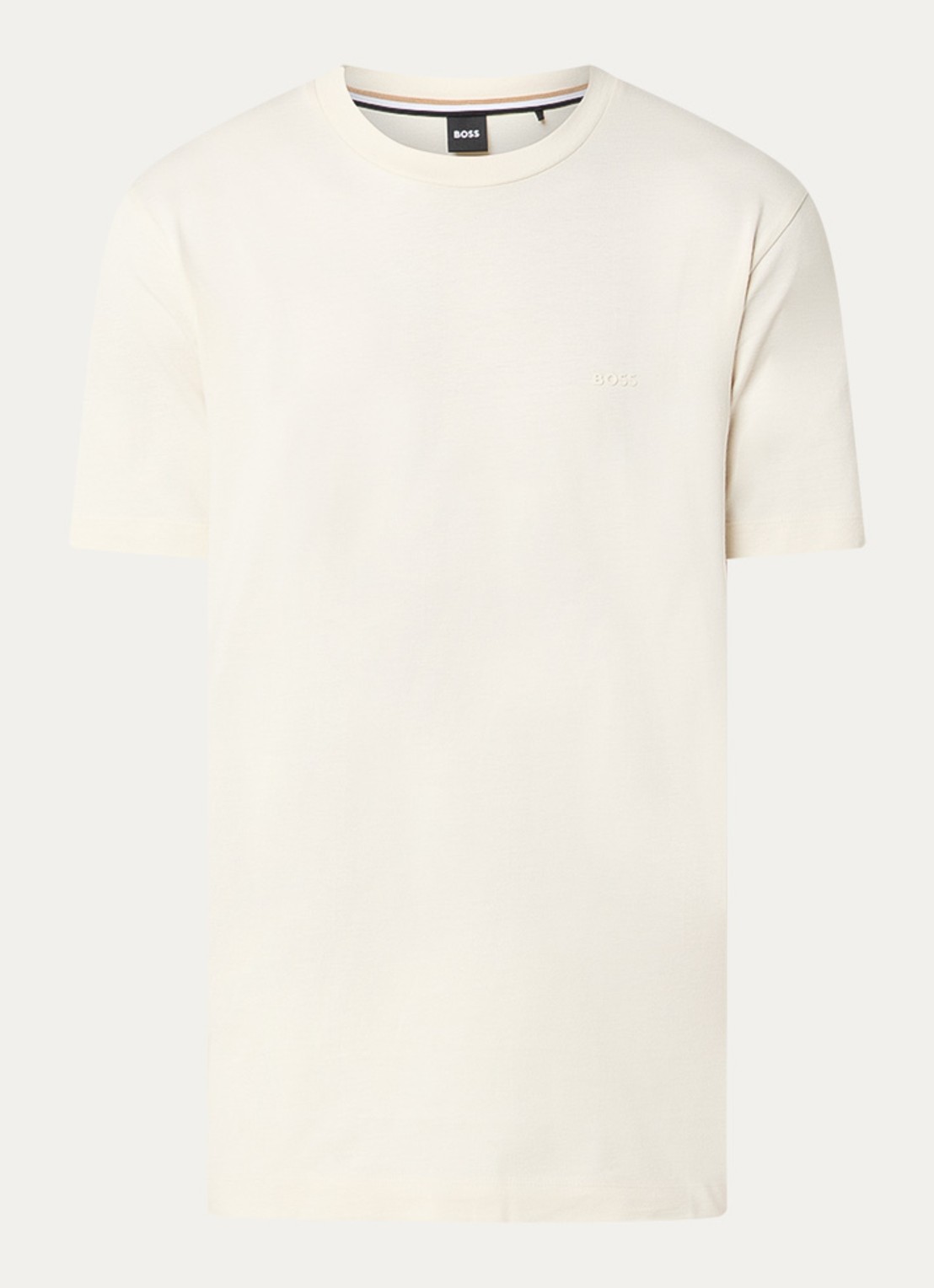 BOSS Thompson T-shirt met logo - voorkant 2 vanillegeel
